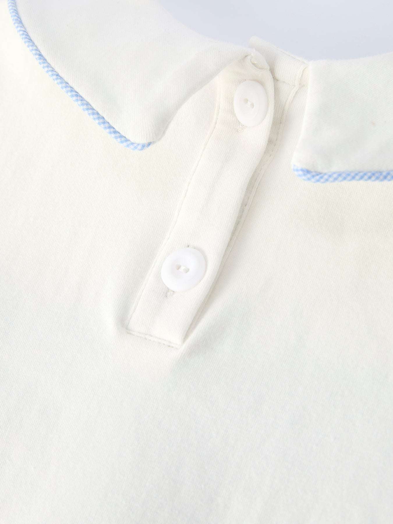 Blue Smocked Church Christ Bishop Christening Toddler Boys' Set outfit fabric and material close-up