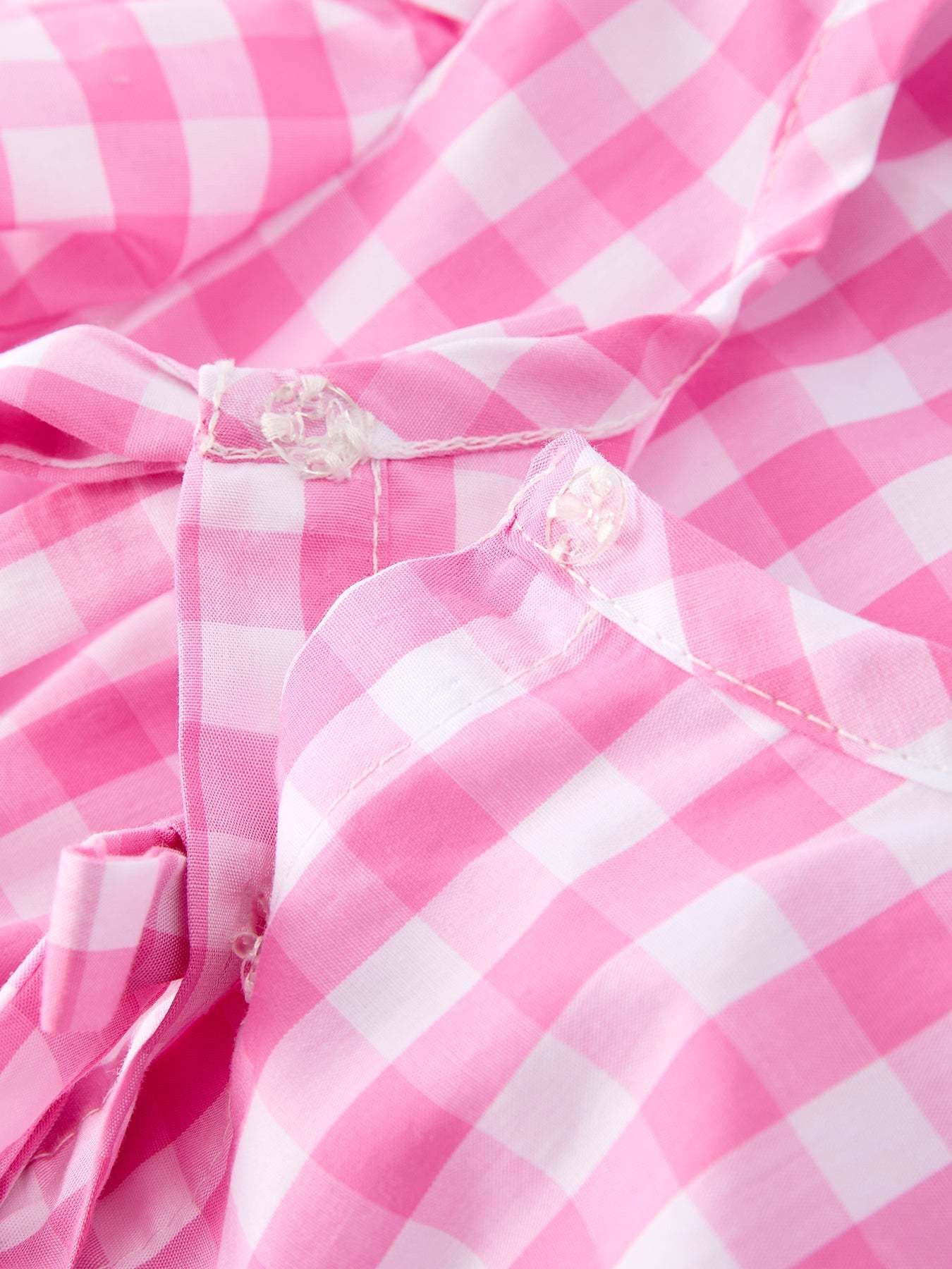 Spring Plaid Baby Girls Romper Bow Flutter Sleeve, styling detail