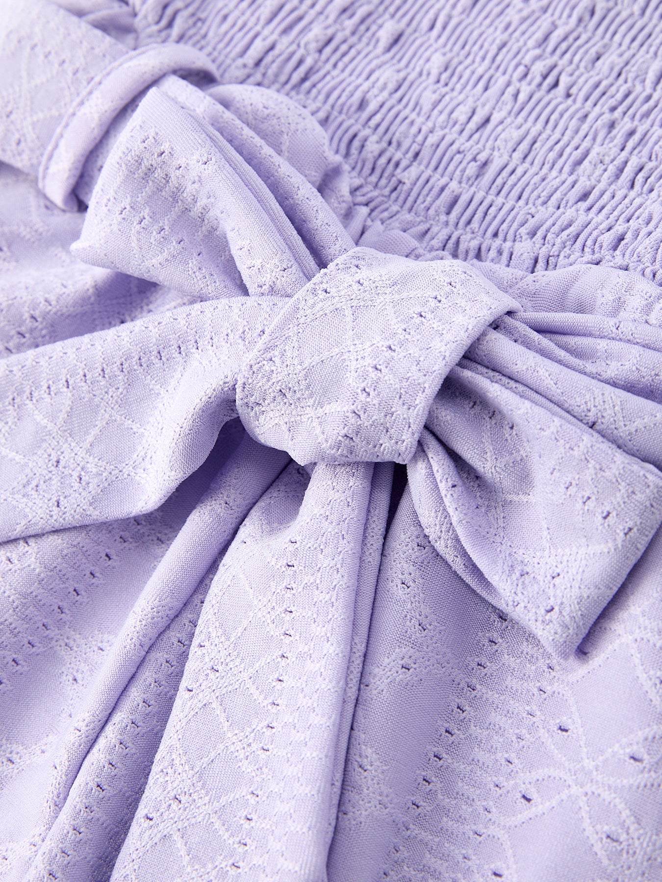 Spring Purple Short-sleeved Girls Jumpsuit fabric and material close-up