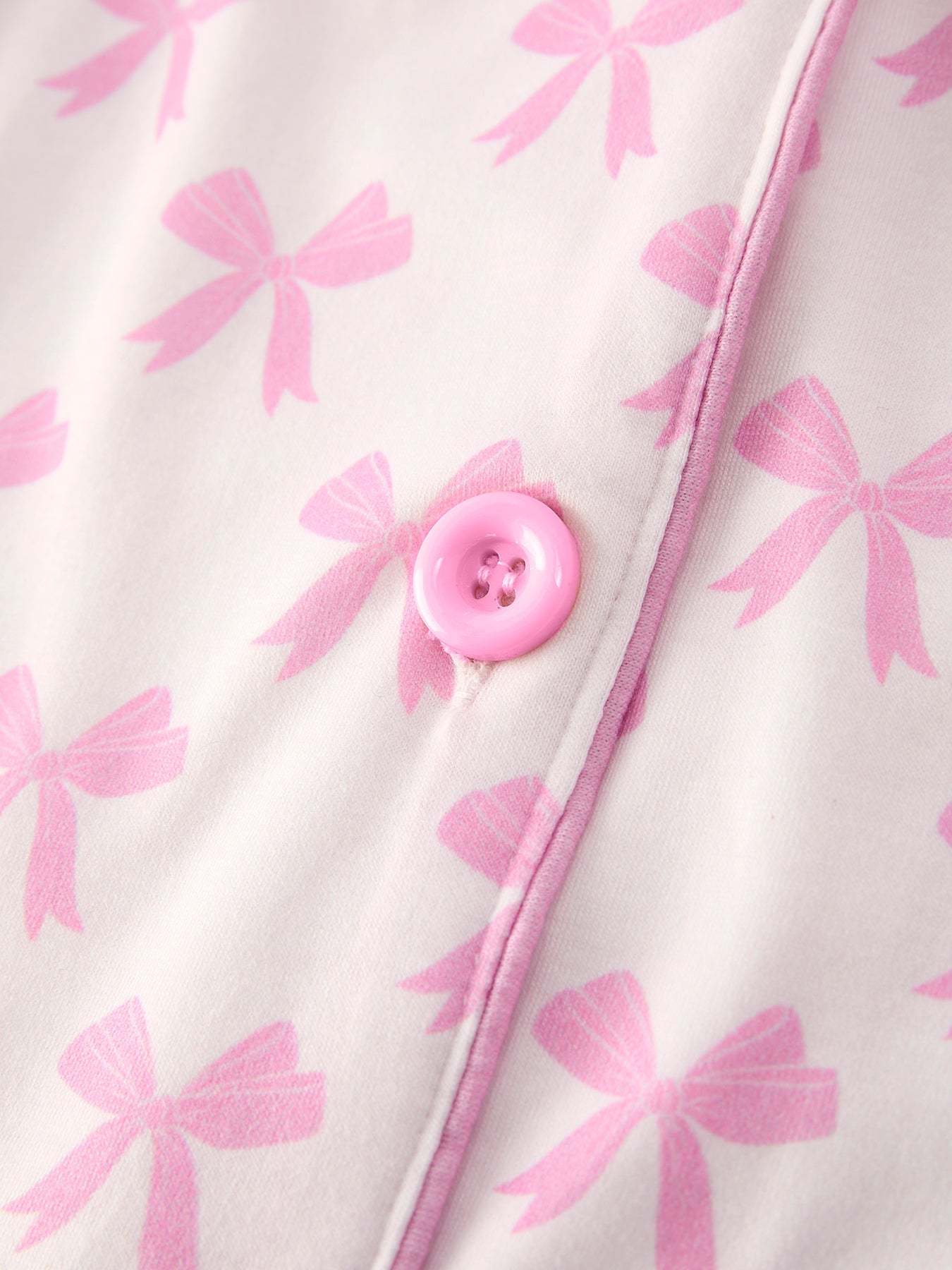 Mommy & Me Pink Bow Print Ruffle Pajama Set