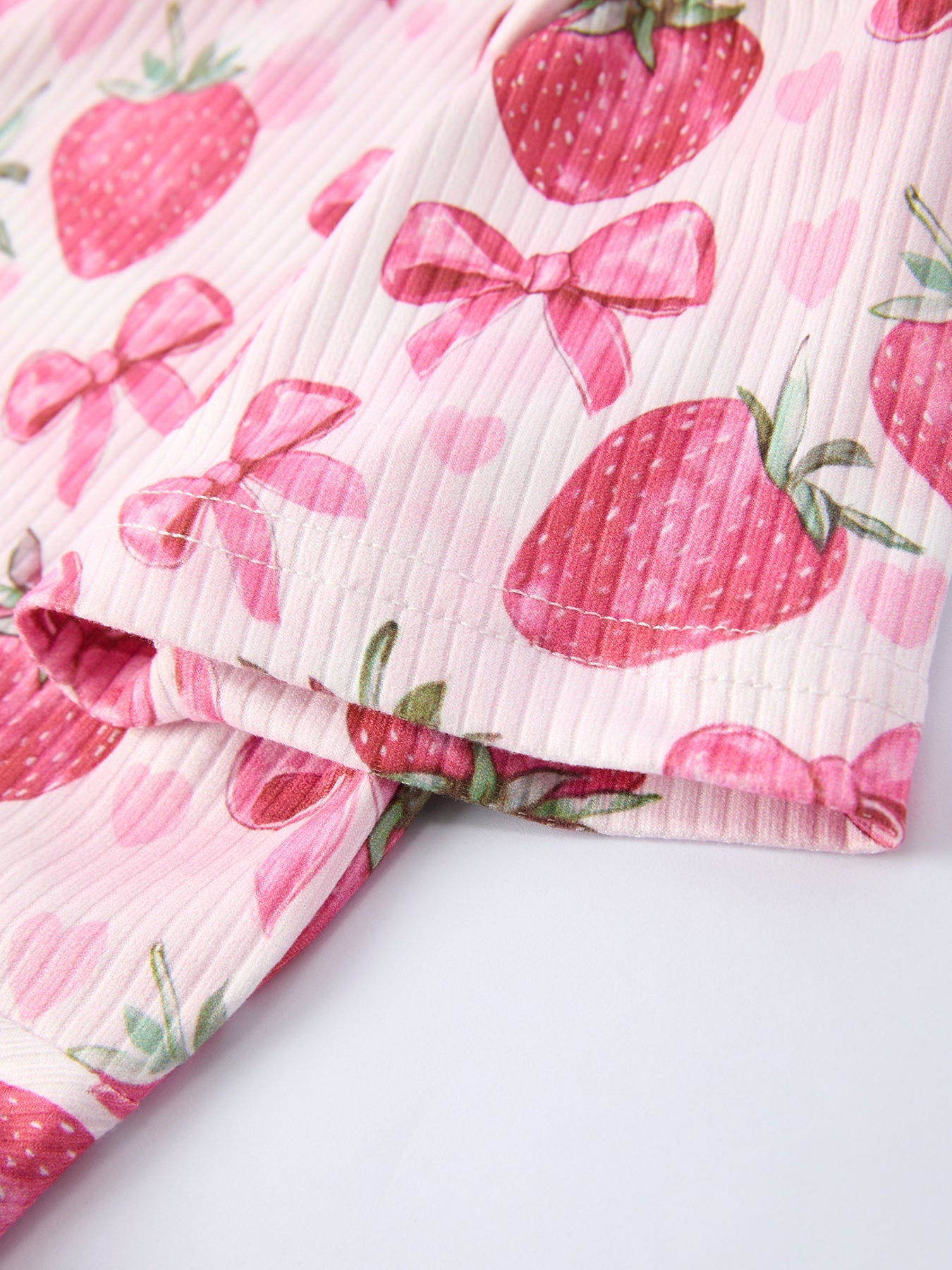 PREORDER Summer Strawberry Bow Girls Short Sleeve Dress