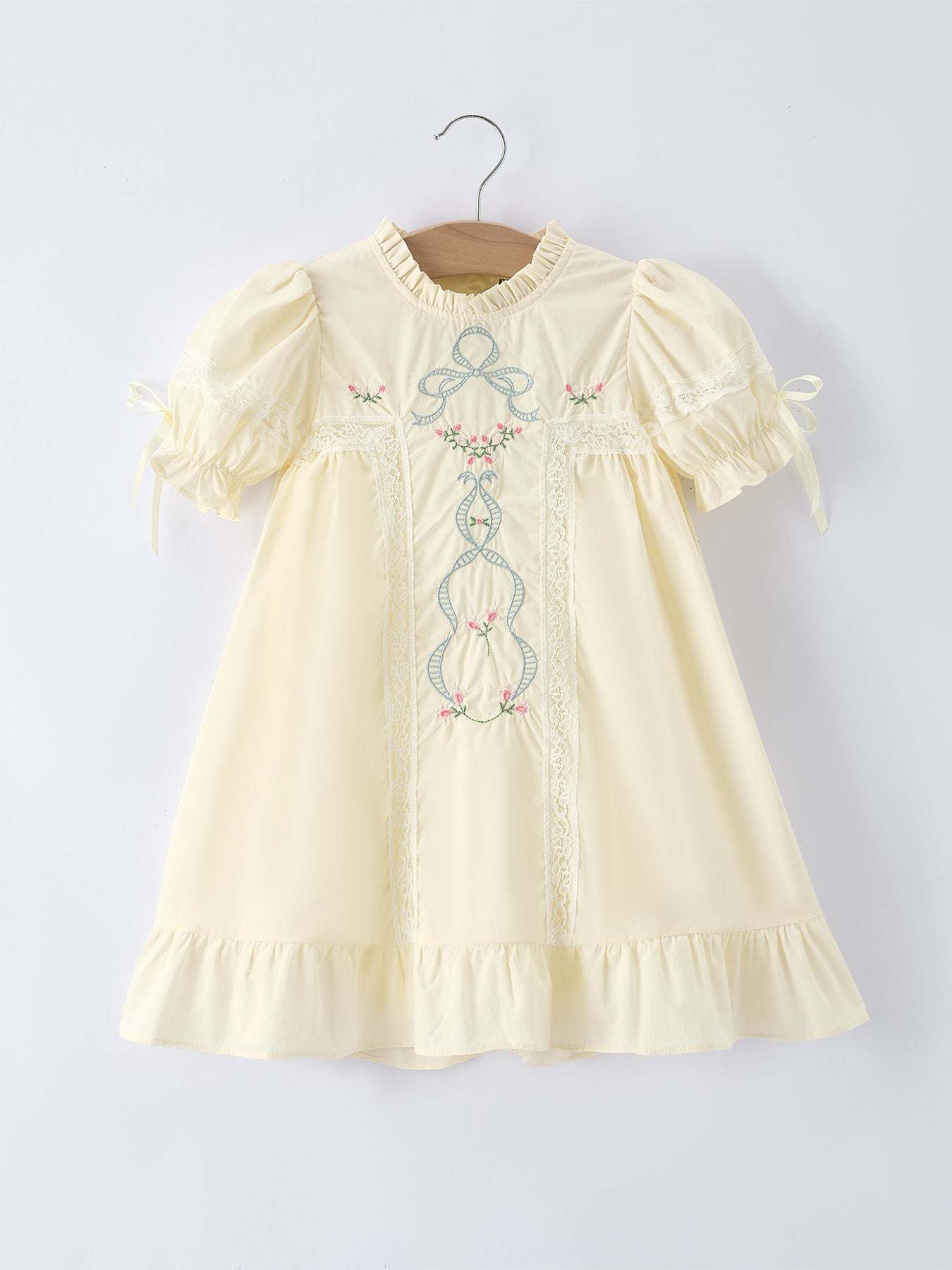 Embroidered Lace Girls' Dress front view