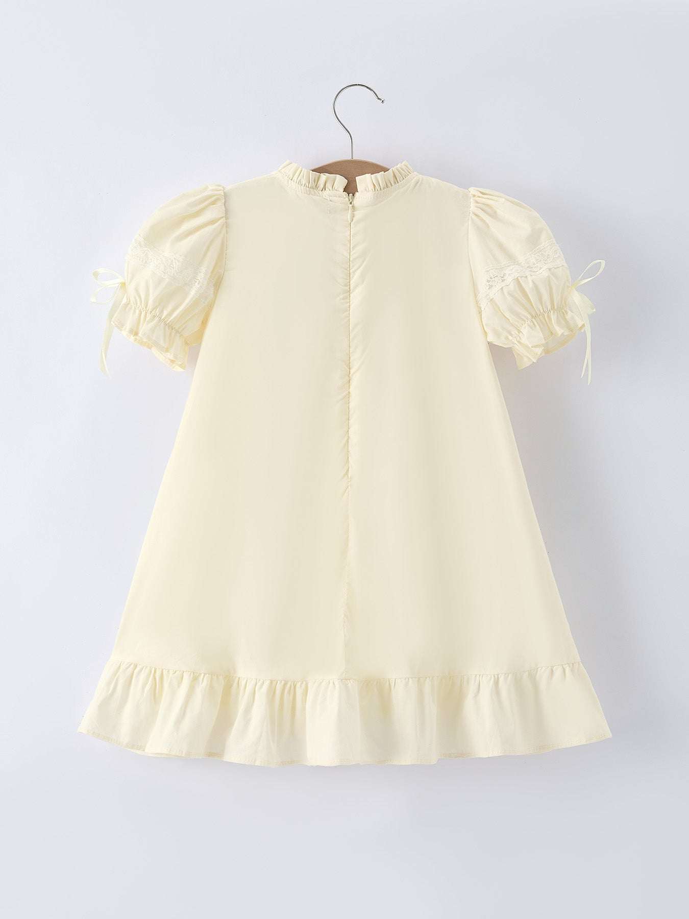 Girls embroidered lace dress in beige