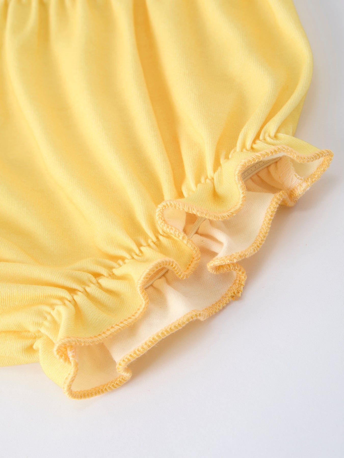 Summer Lemon Print Girls Puff Sleeve Bloomer Set