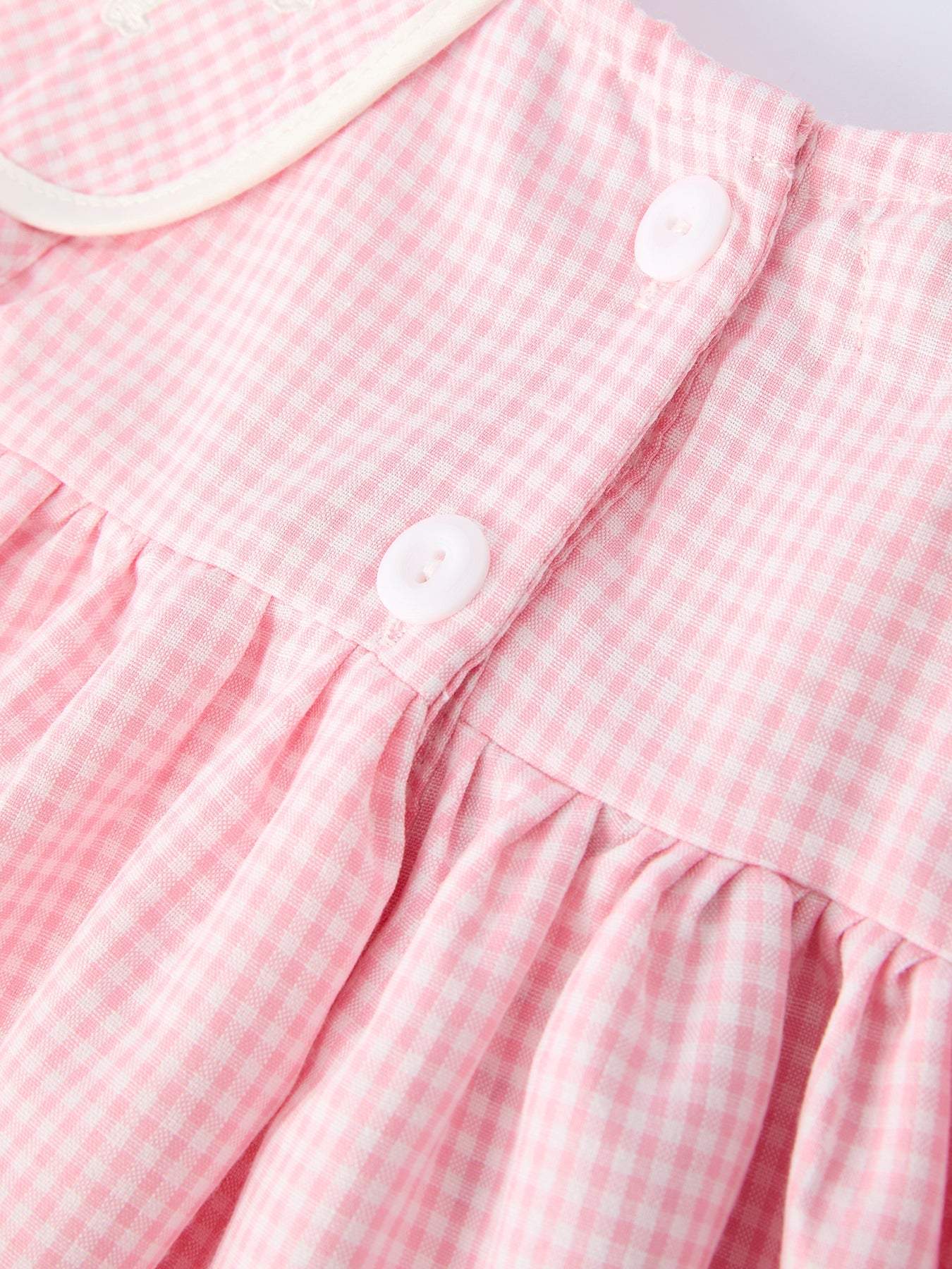 Pink Smocked Church Christ Bishop Christening Girls Dress side view