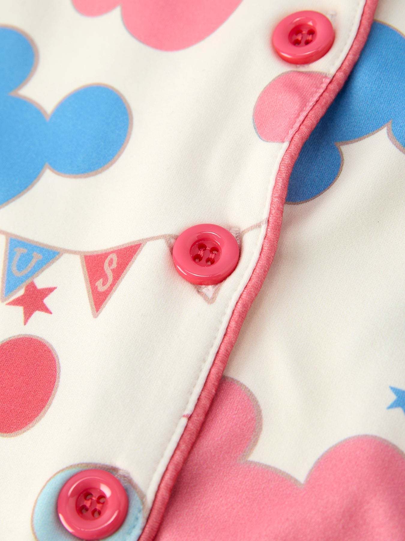 4th Of July Red Blue Print Girls Pajamas Set