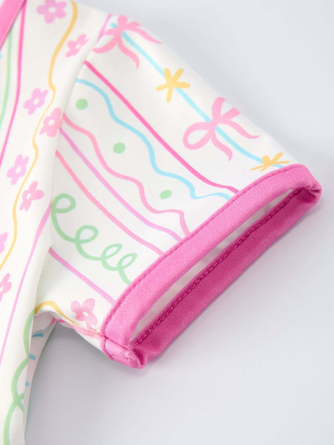 Back to School Girl Short Sleeve Dress Pocket Detail - side view