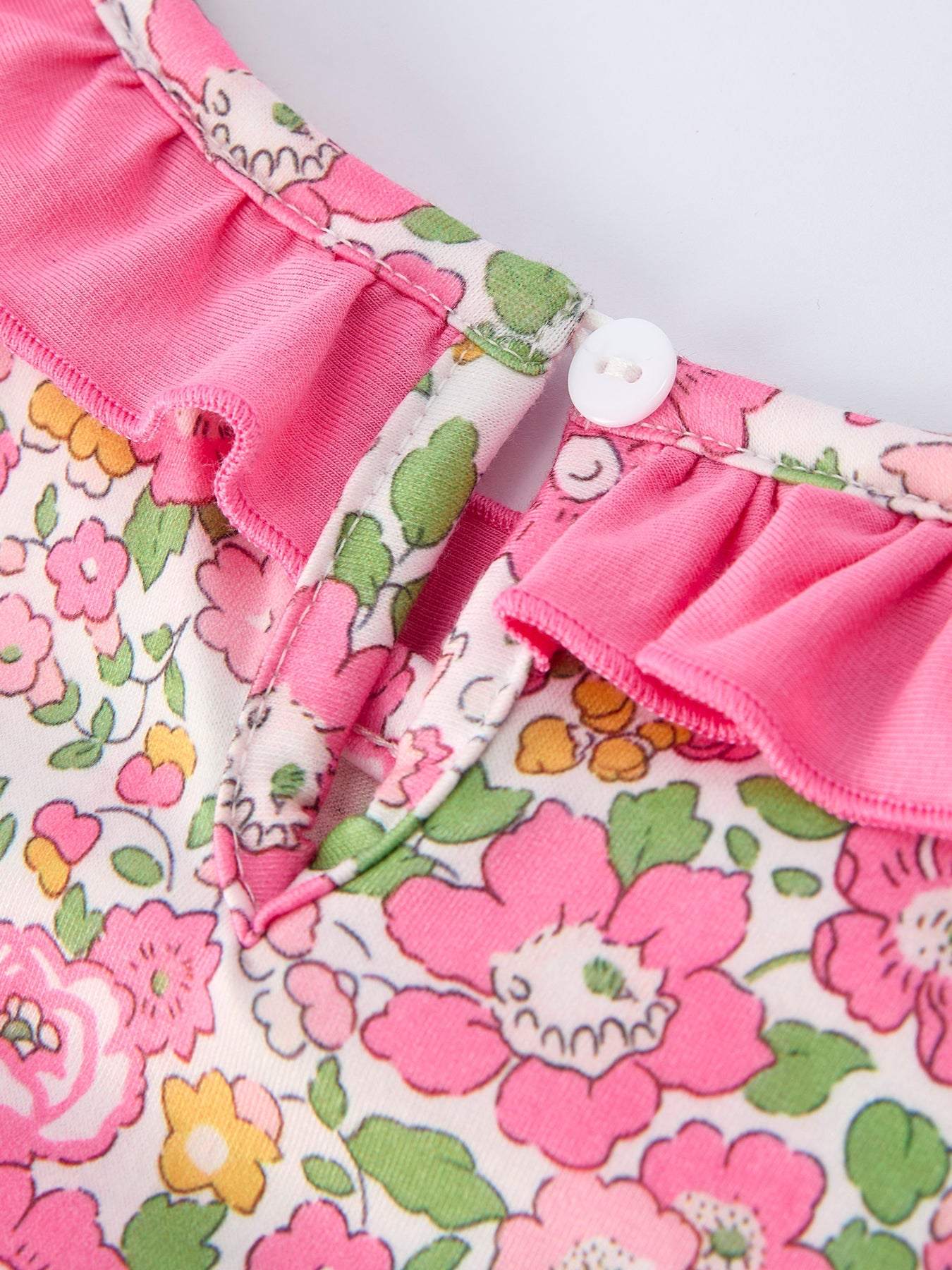 DADDY'S GIRL Bow Embroidered Ruffle Collar Girl Dress - side view