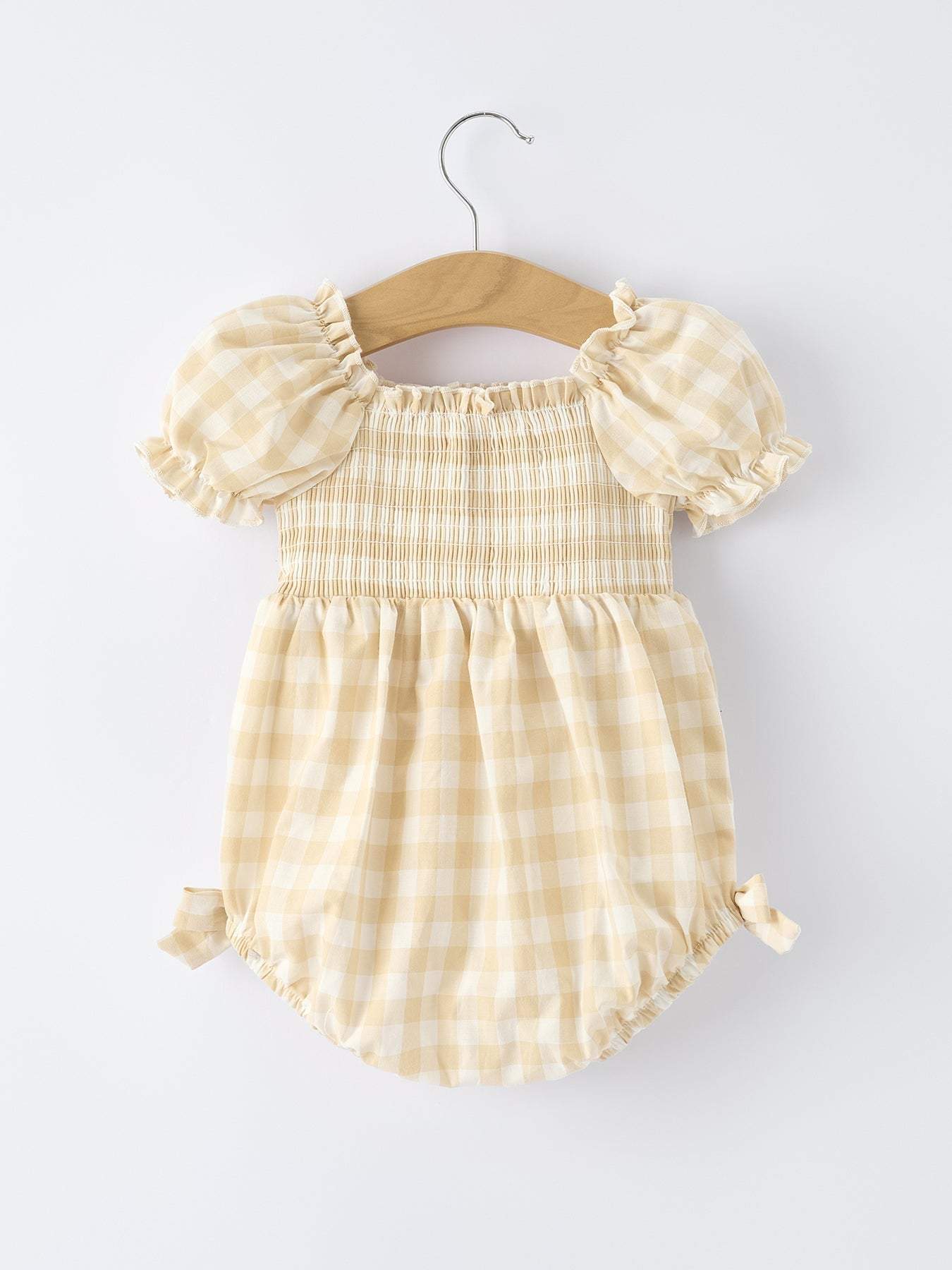 Mommy & Me Plaid Girl Romper - back view