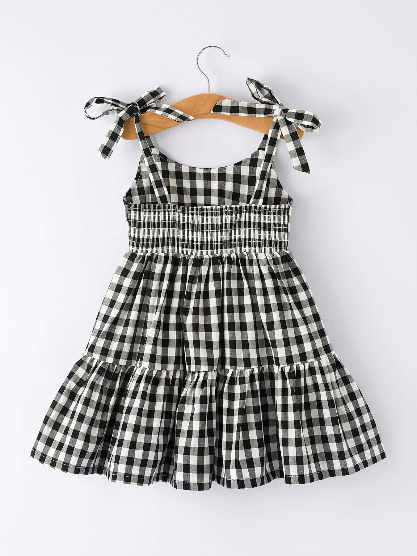 Mommy & Me Plaid Girl Smocked Ruffle Dress