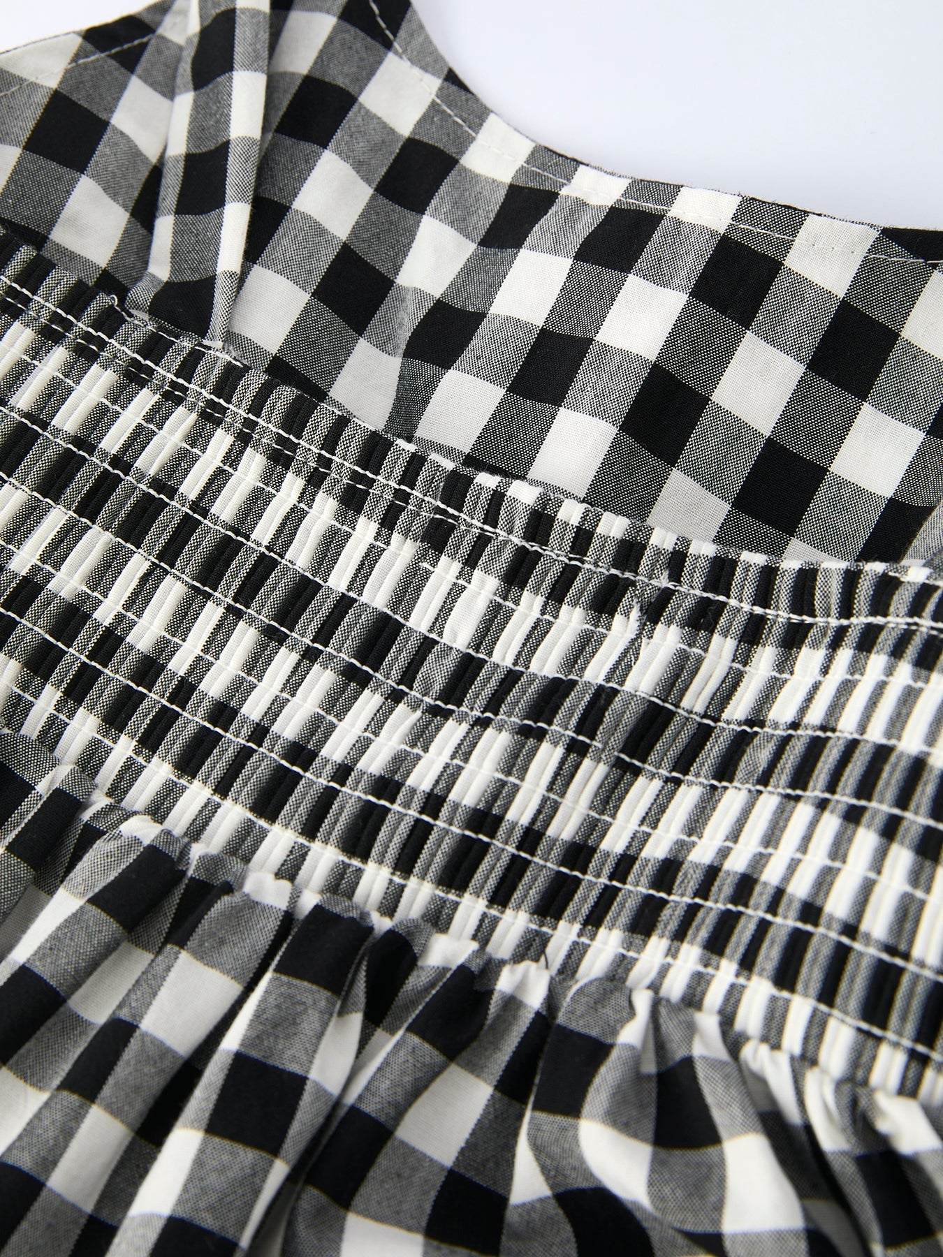 Mommy & Me Plaid Girl Smocked Ruffle Dress
