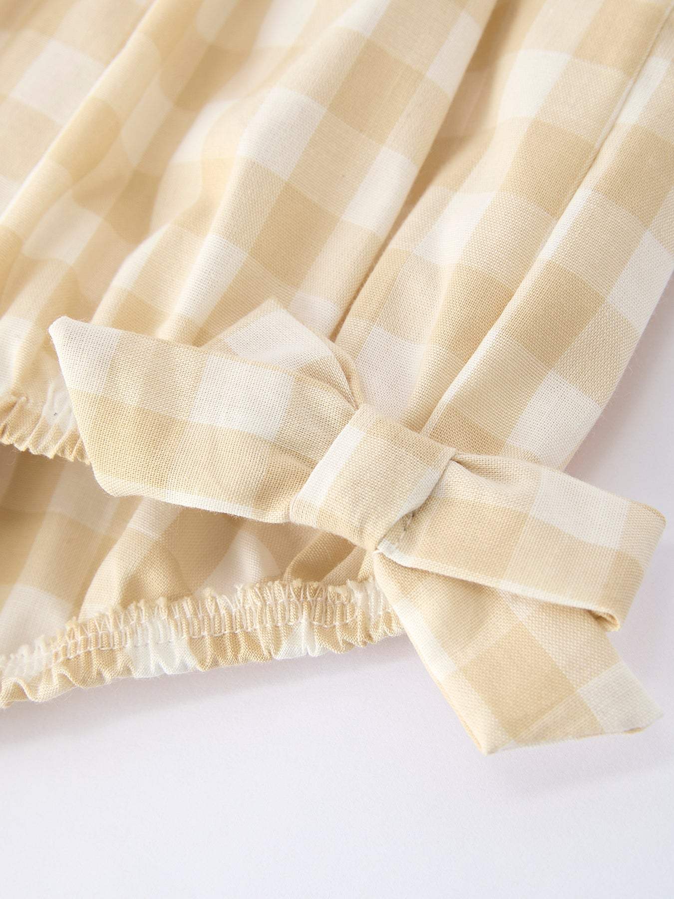 Mommy & Me Plaid Girl Romper - fabric and material close-up