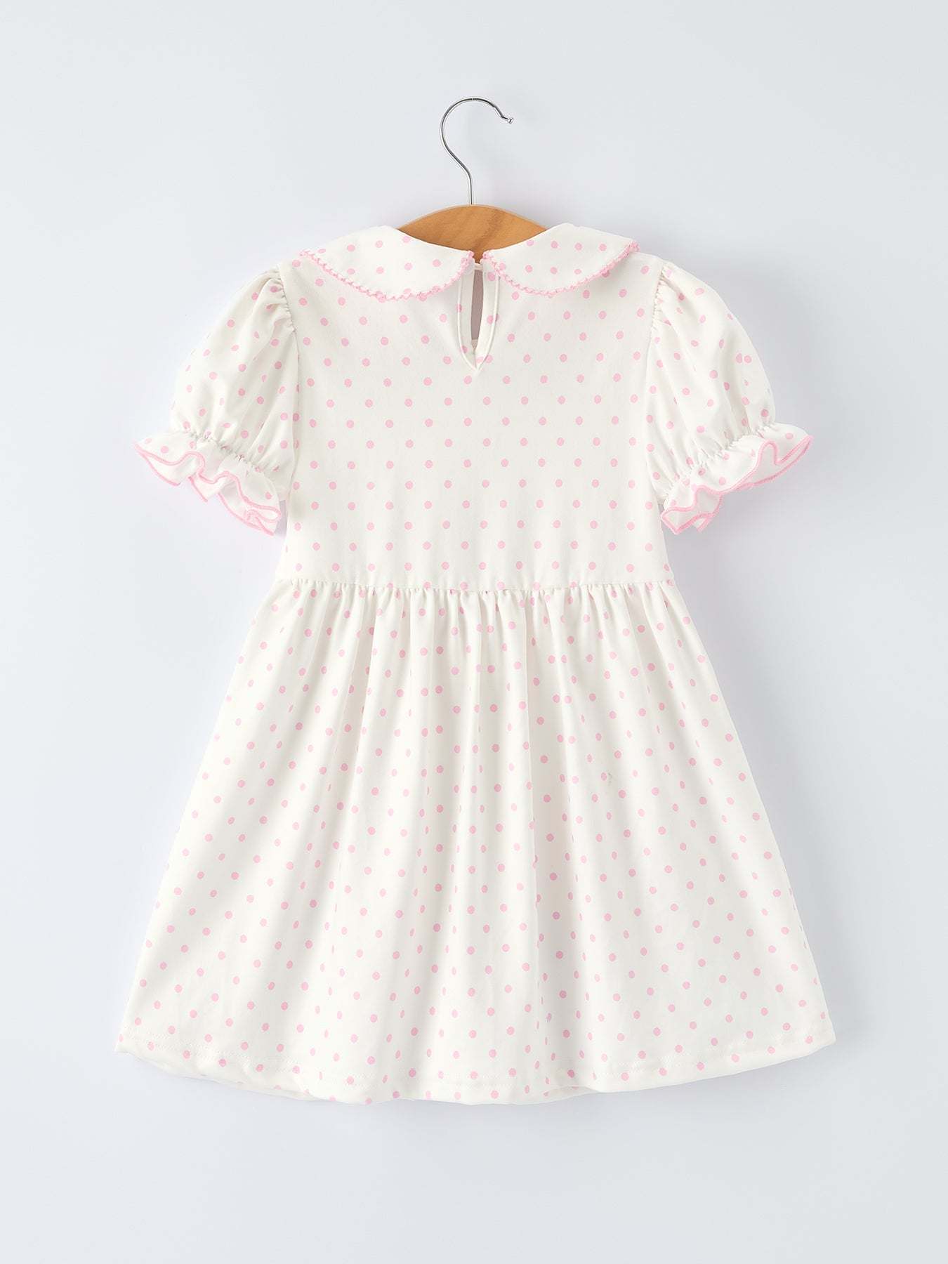 Back to School Polka Dot Girls Dress Pencil Bow Applique - detail view