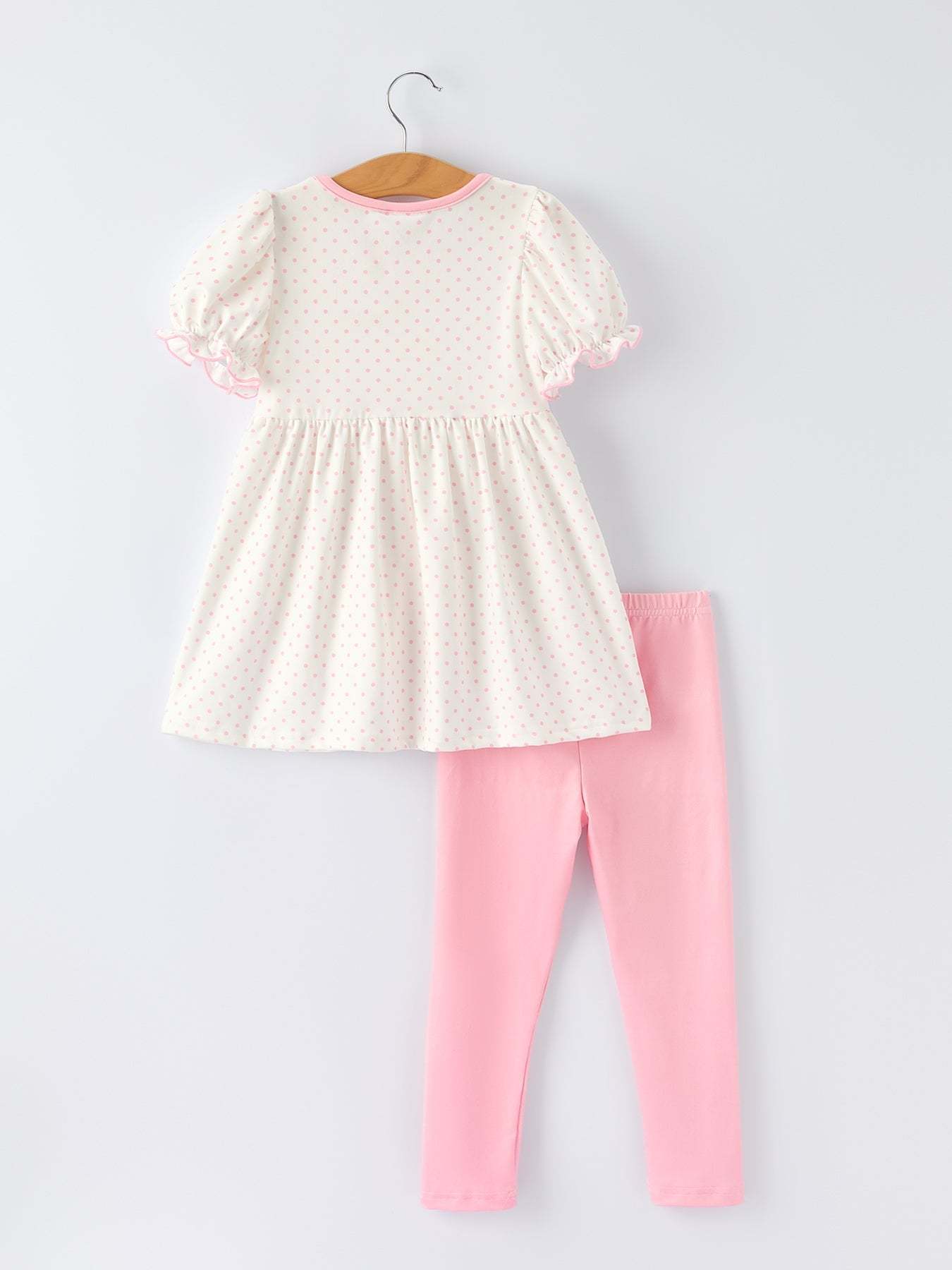 Girls apple applique set with pockets side view