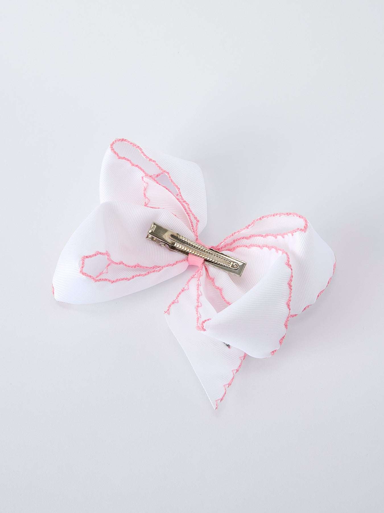 Back to School Yellow Pencil Bow Hair Clip 6.25 Inch Bows - fabric and material close-up