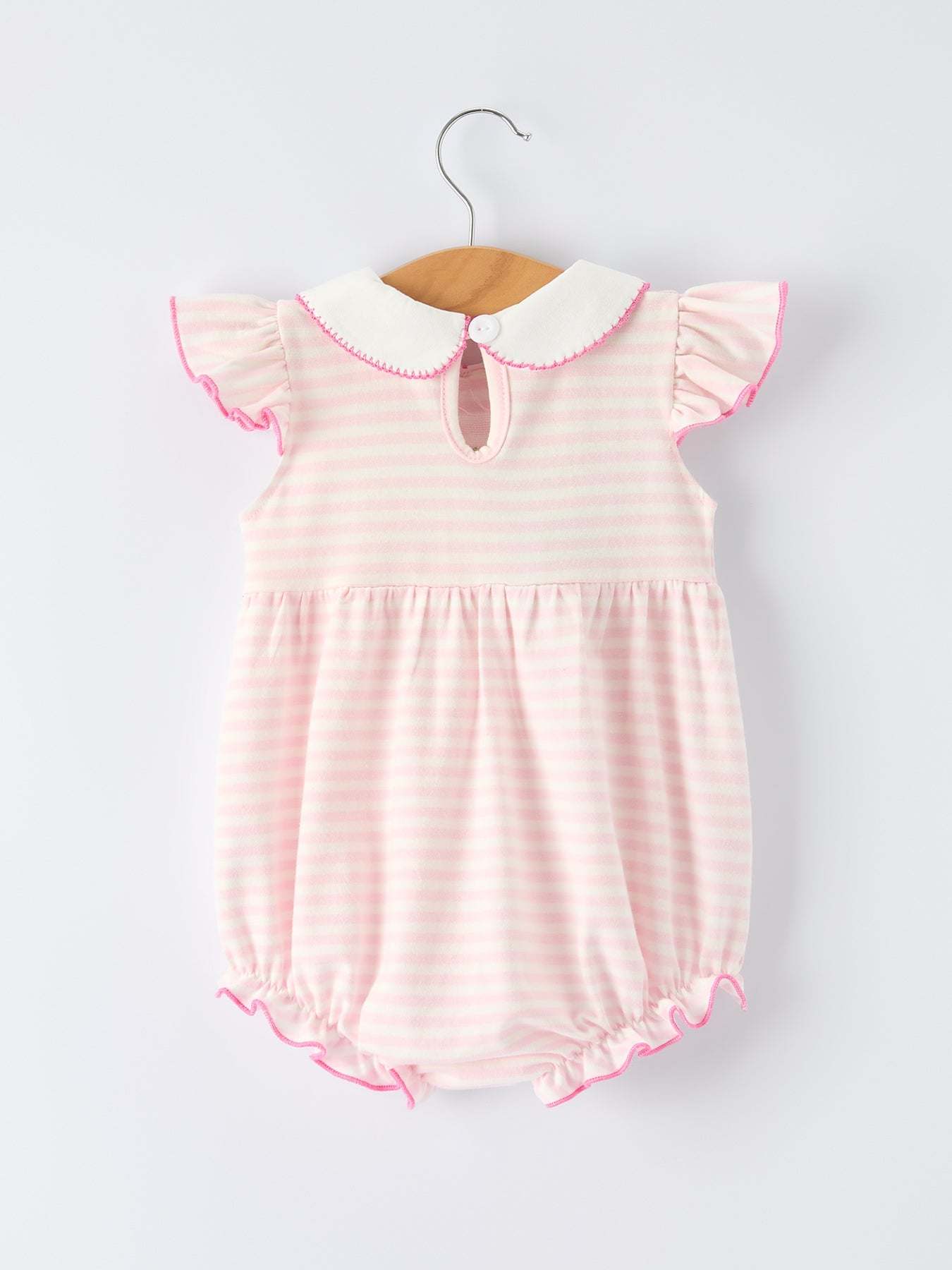 Strawberry Girl Romper Ruffle Peter Pan Collar