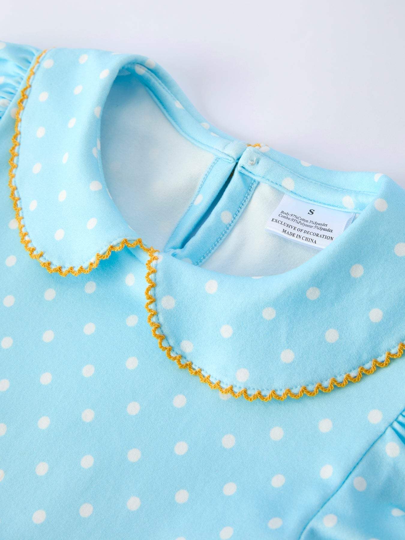 Back to School Polka Dot Girls Dress Pencil Bow Applique - back view