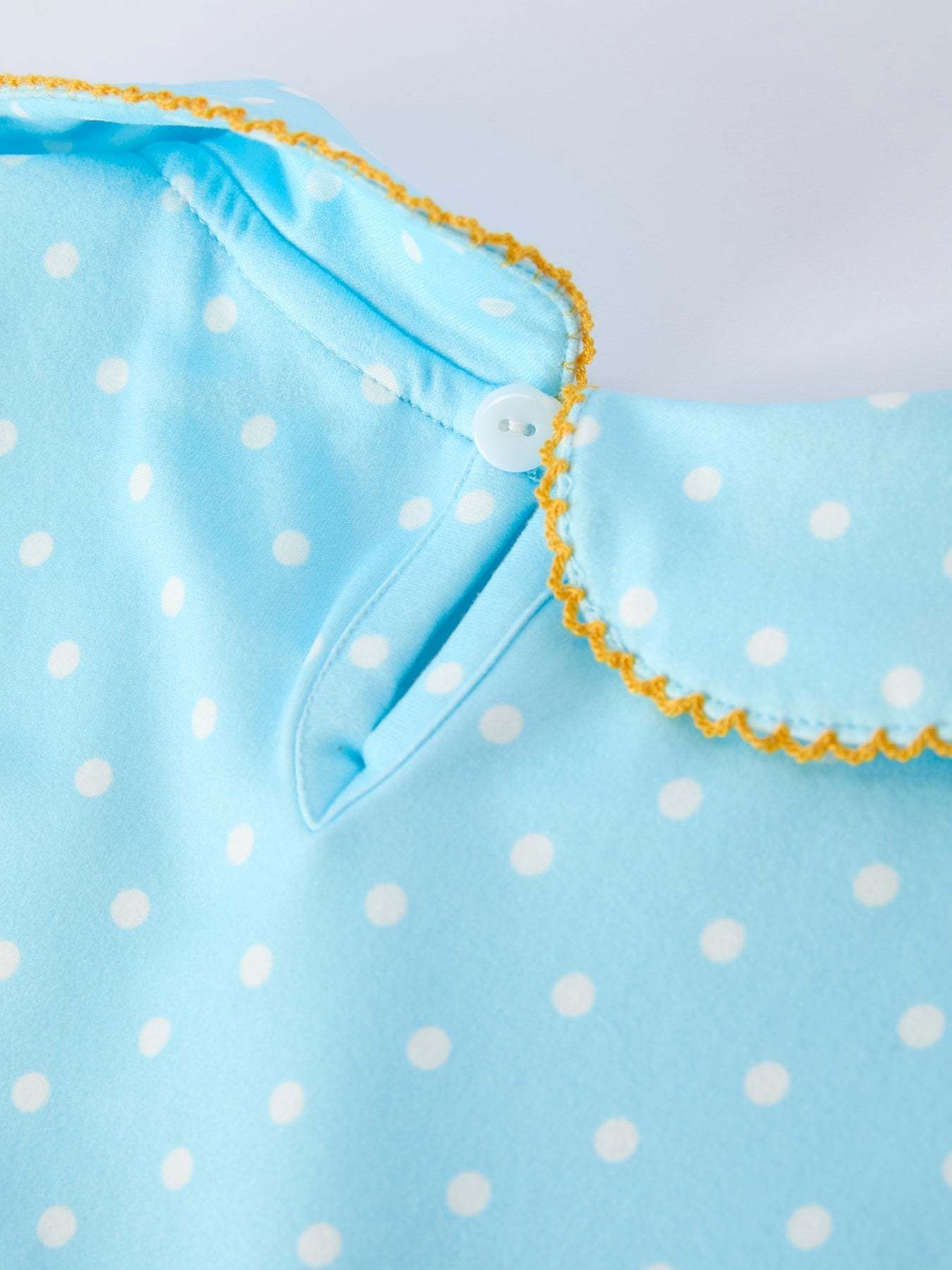 Back to School Polka Dot Girls Dress Pencil Bow Applique - side view