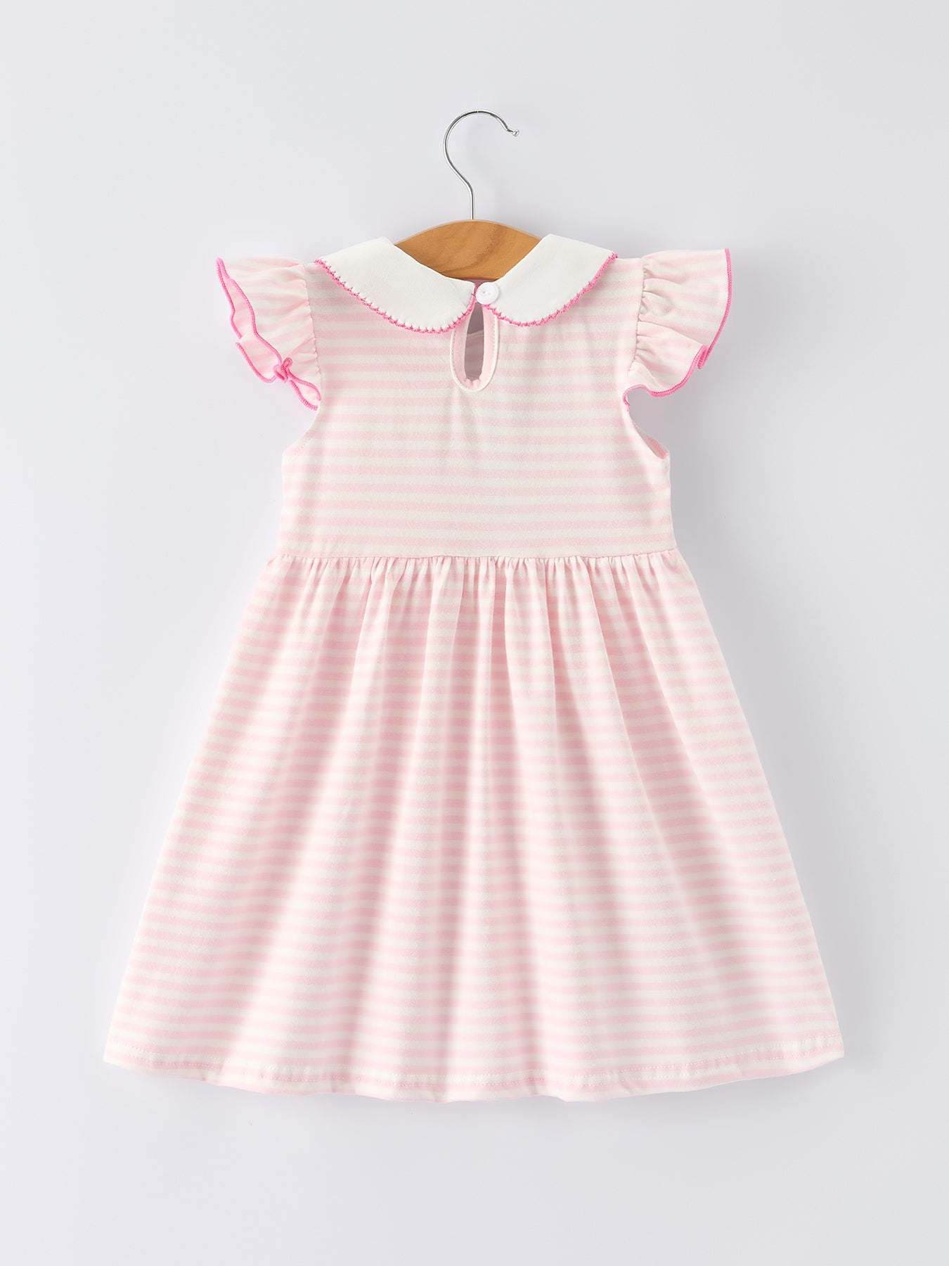 Strawberry Girl Dress Ruffle Peter Pan Collar, detail view