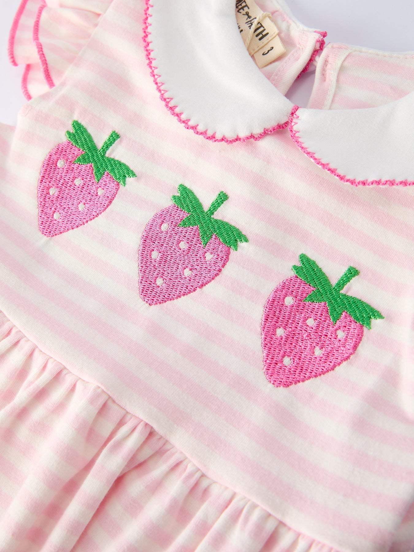 Strawberry Girl Dress Ruffle Peter Pan Collar, back view