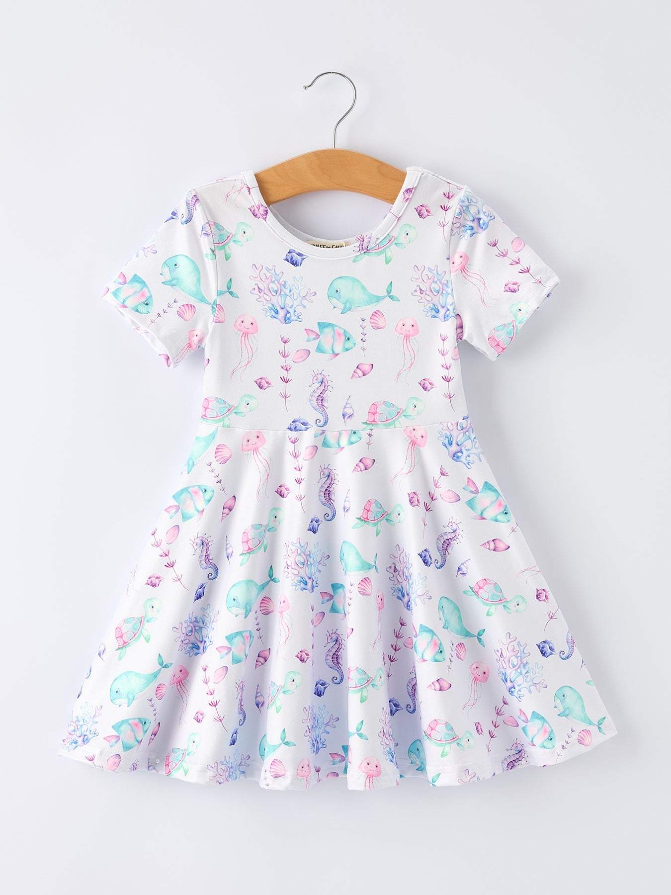 Summer Sea Life Print Girl Dress