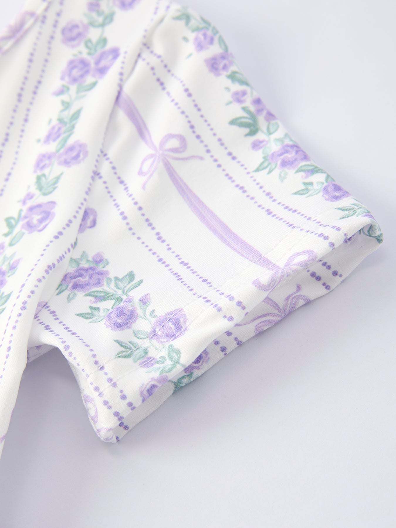 Floral Bow Stripe Print Girl Dress