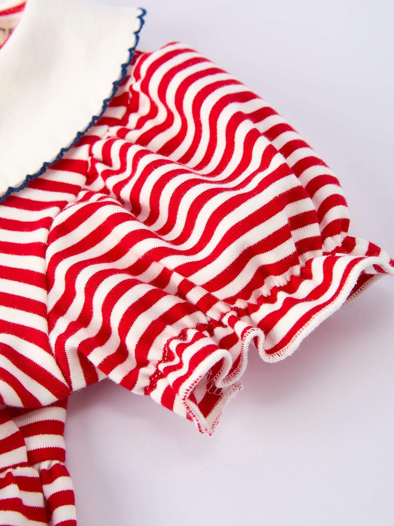 4th of july Bow Applique Striped Dress - side view