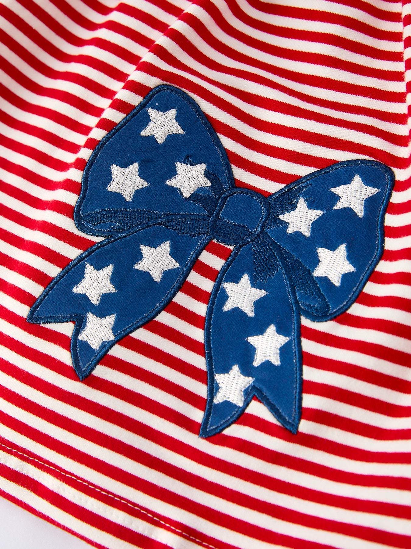 4th of july Bow Applique Striped Dress - fabric and material close-up
