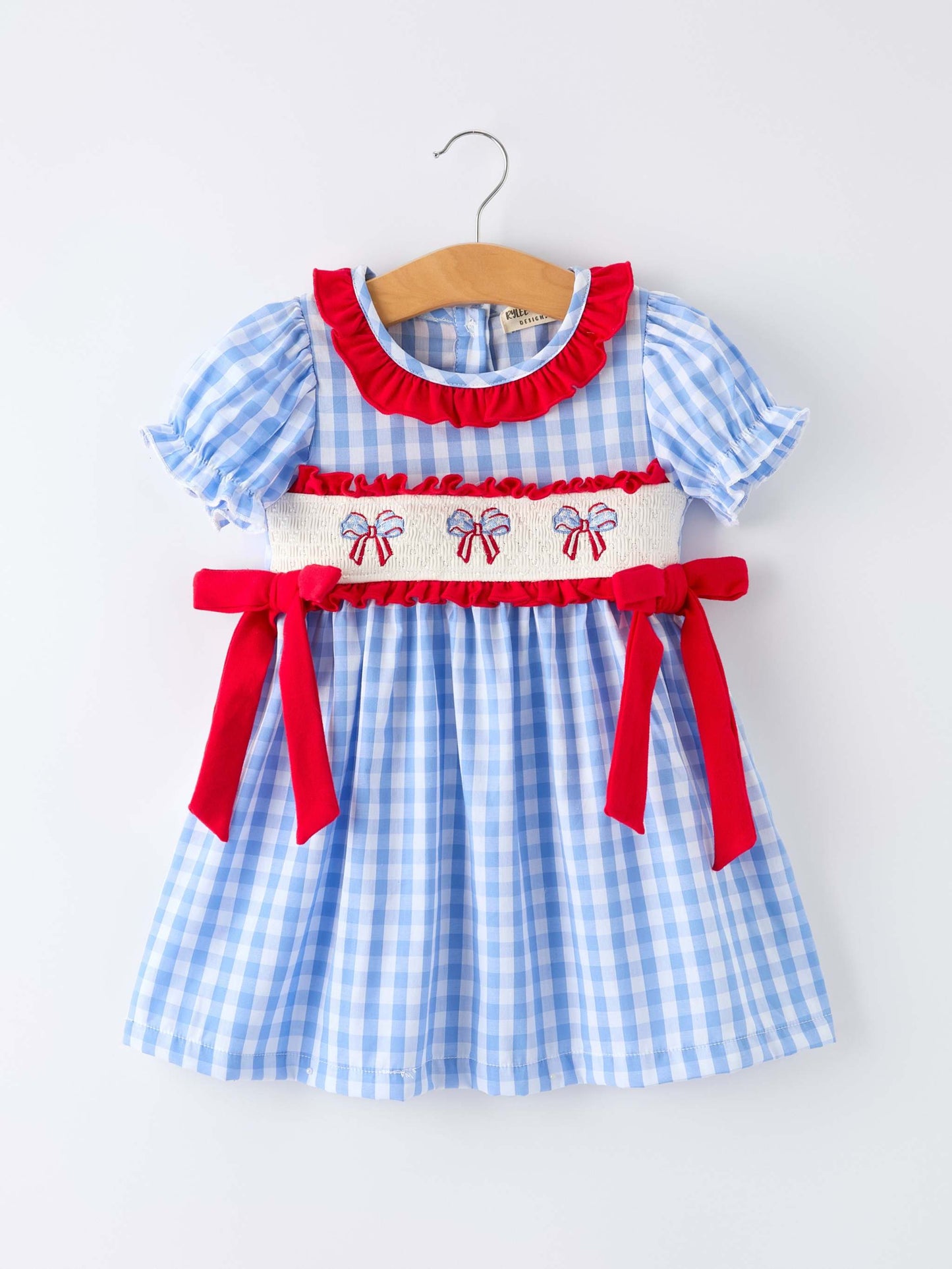 4th of July Plaid Girls Smocked Toddler Girl Dress