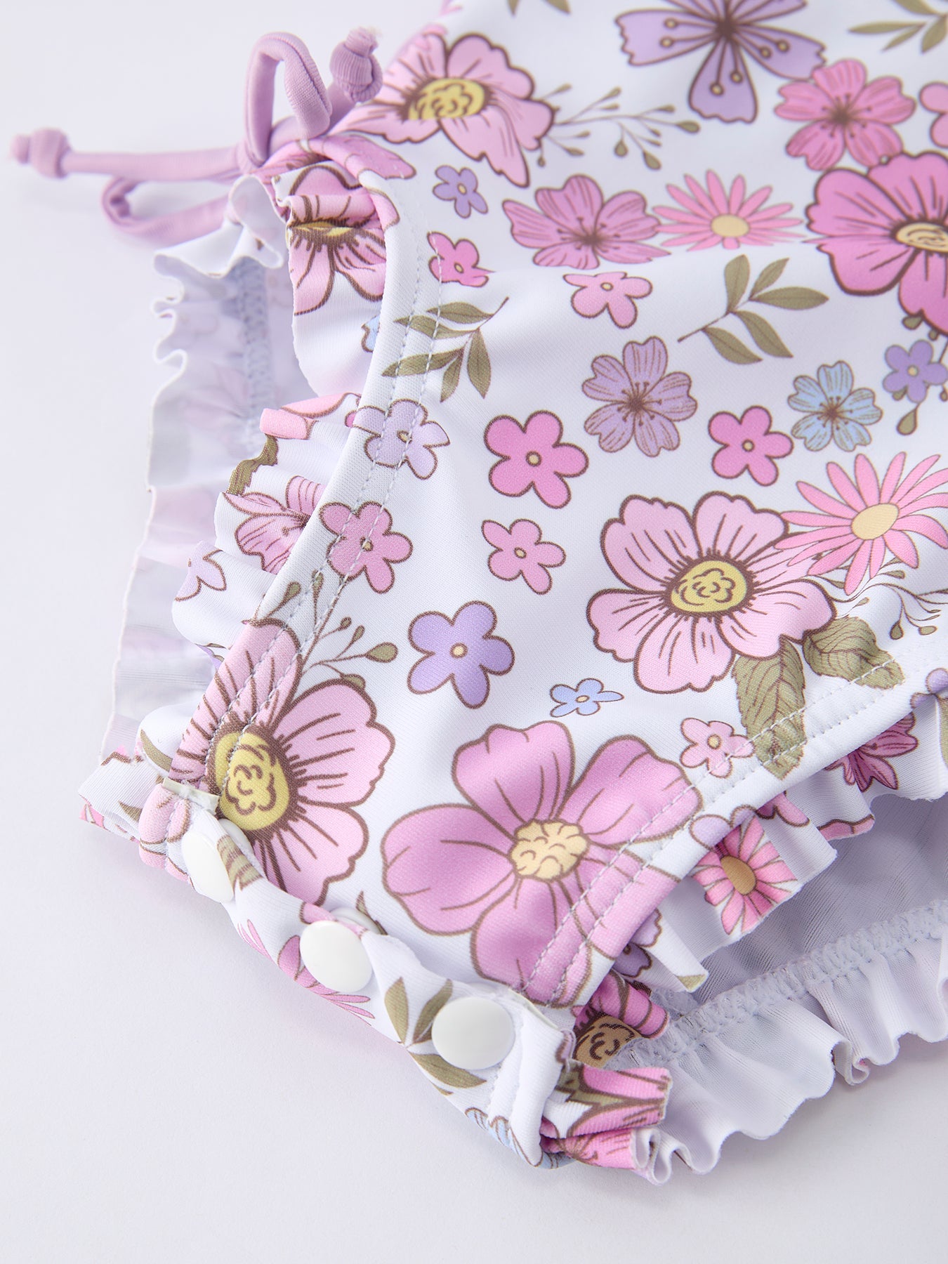 Floral print girl swimsuit back view