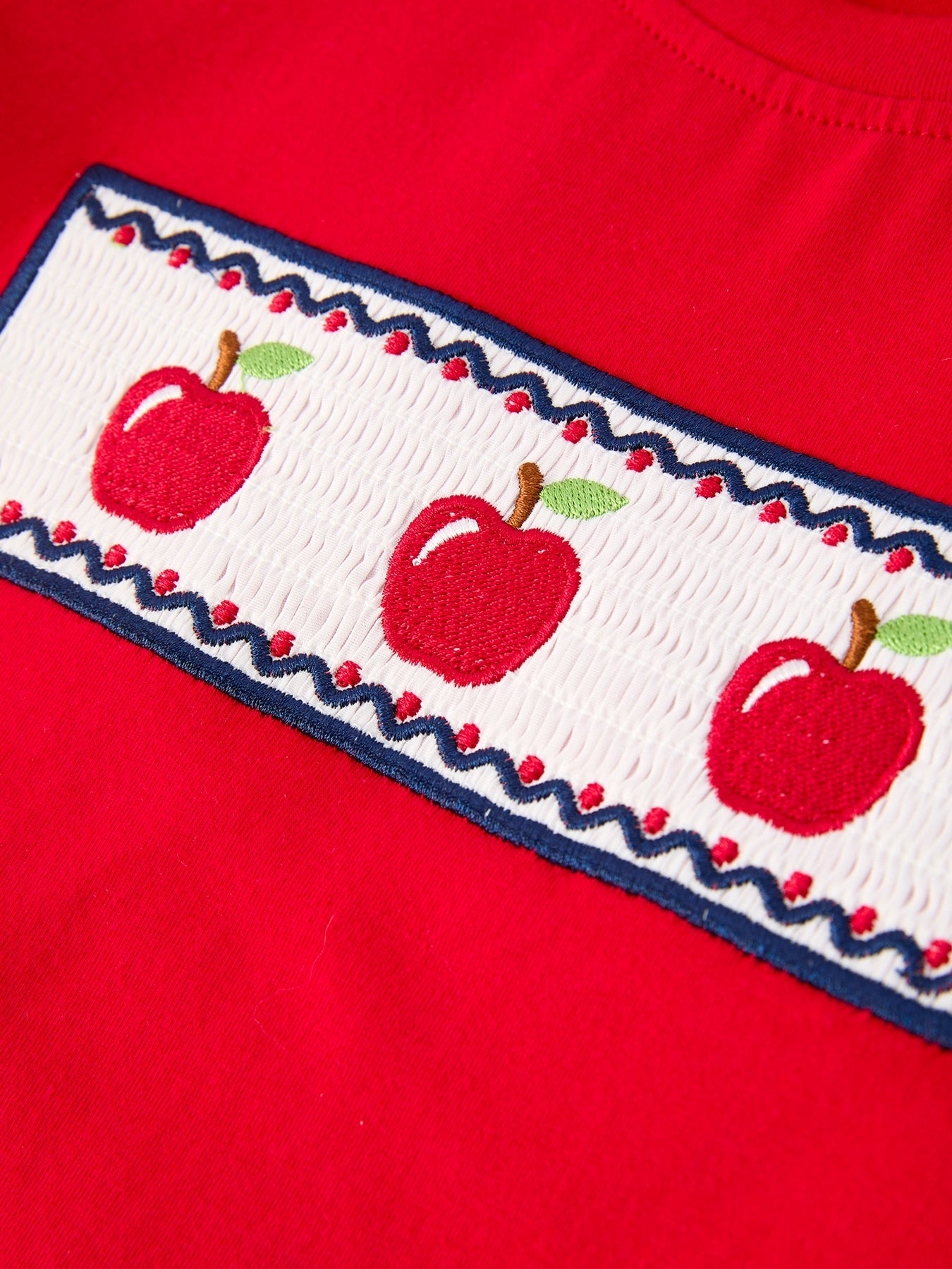 Back To School Apple Boys Set Plaid Shorts Outfit - fabric and material close-up