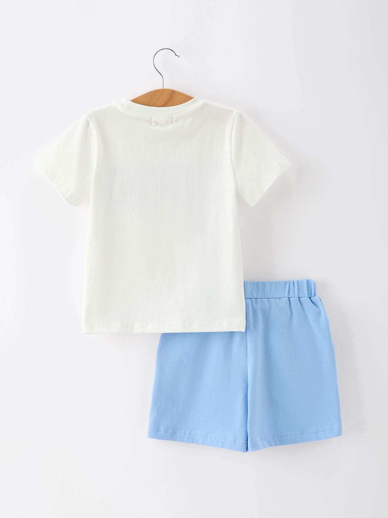 4th of July Flag Boys Set Short Sleeve Top Shorts Outfit - detail view