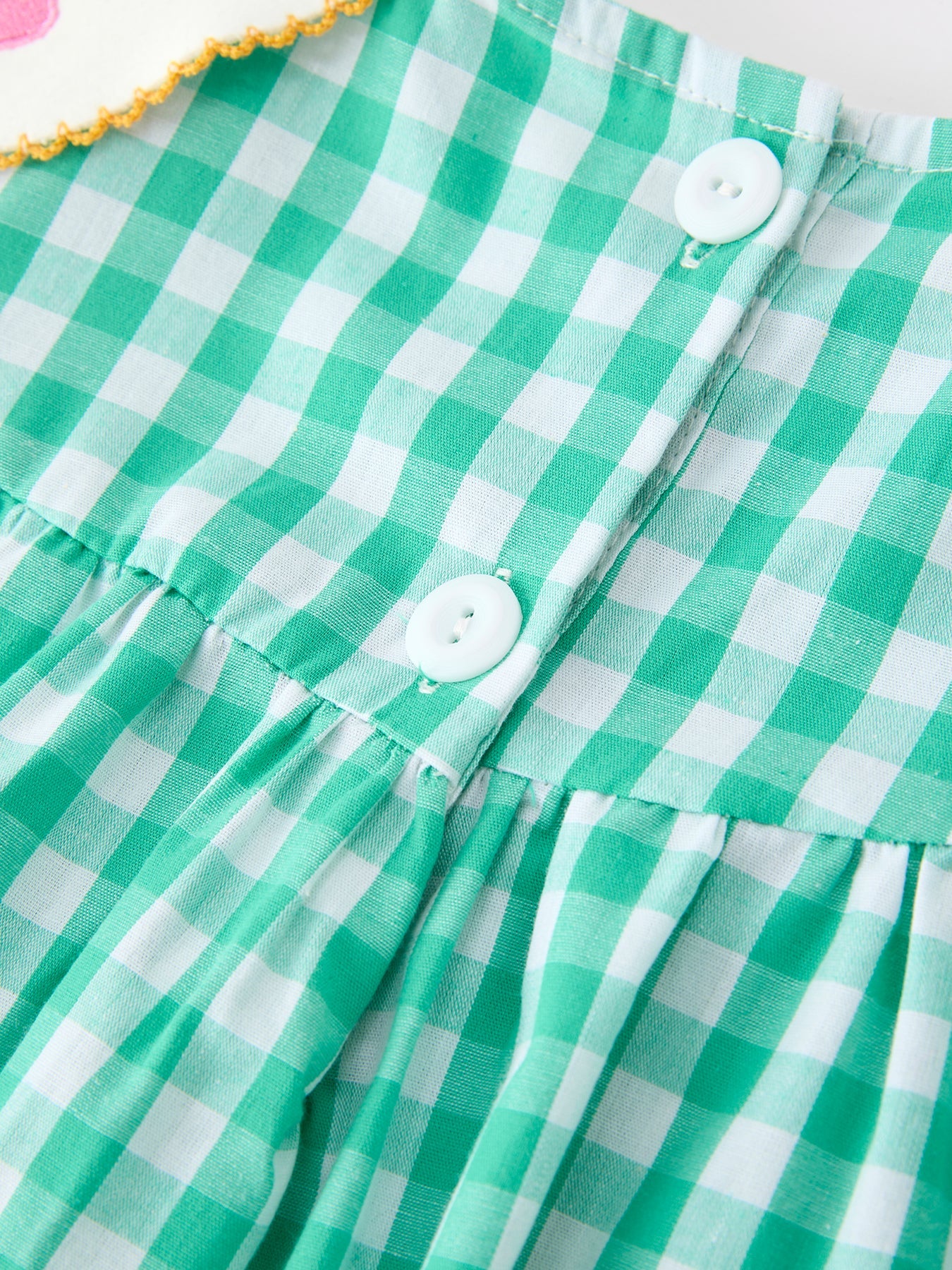 Back to School Apple Pencil Applique Girls Dress Petals Collar - side view