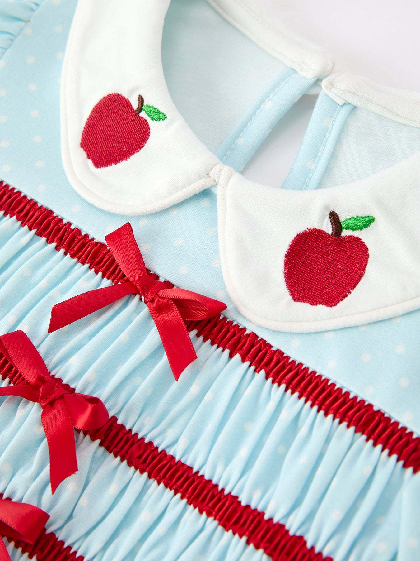 Back to school apple dress back view