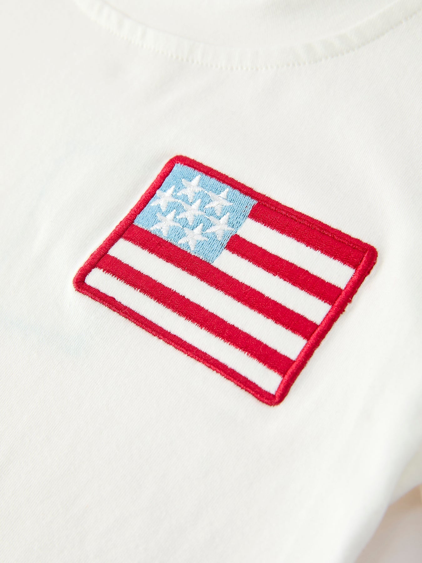 4th of July Flag Boys Set Plaid Shorts T Shirt Outfit - back view