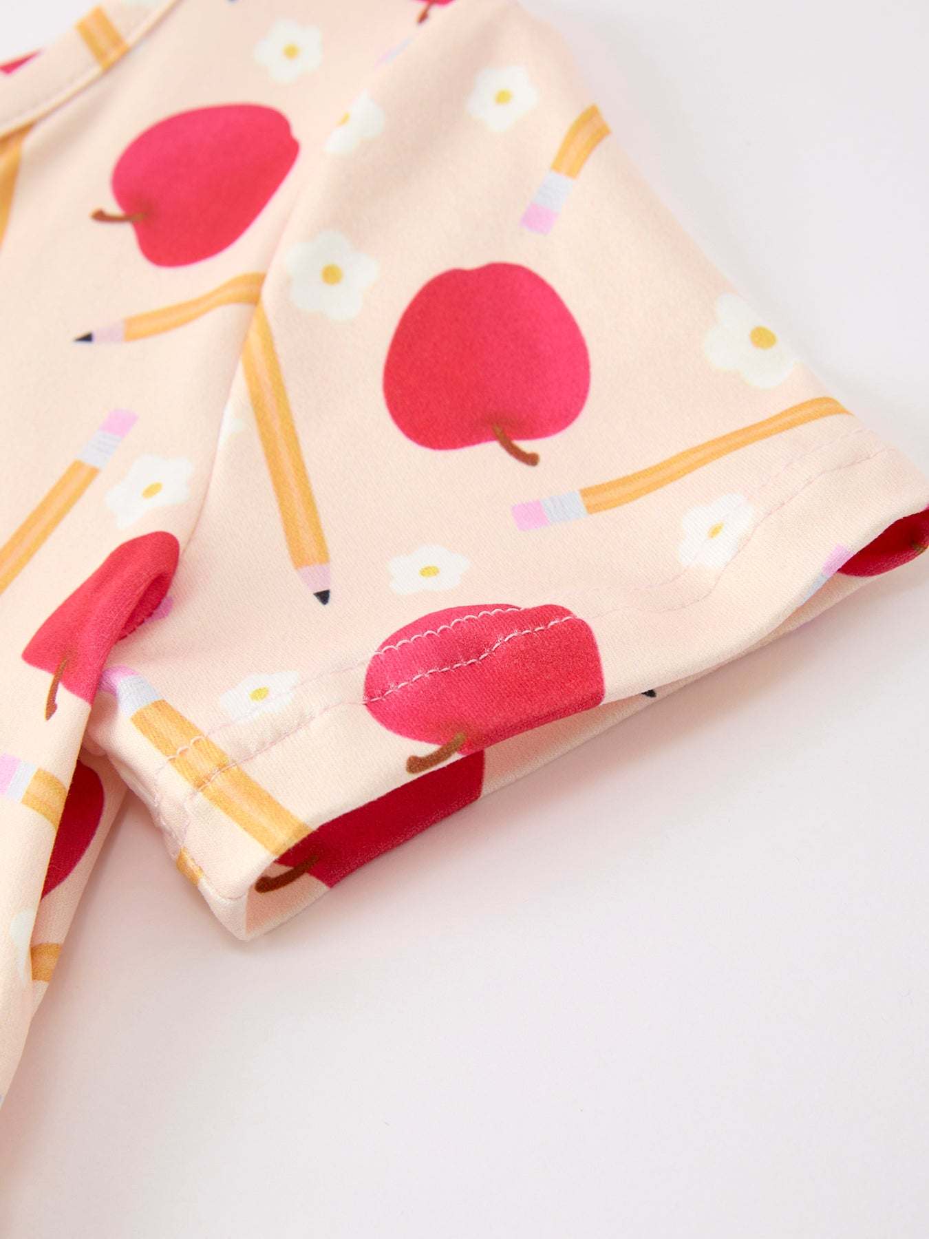 Girls Back To School Apple Pencil Twirl Dress - side view