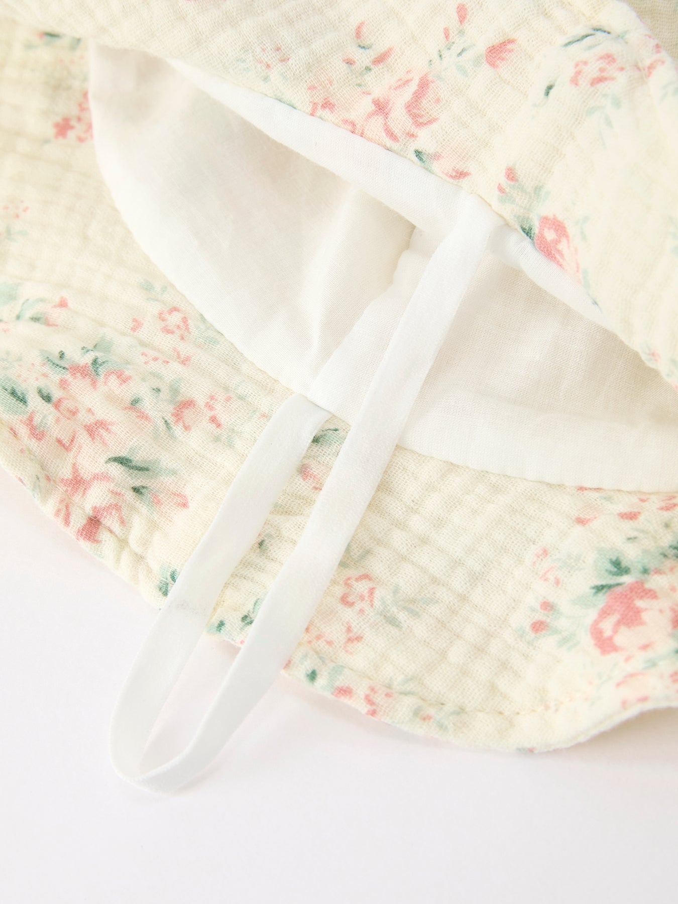 Summer floral smocking close-up
