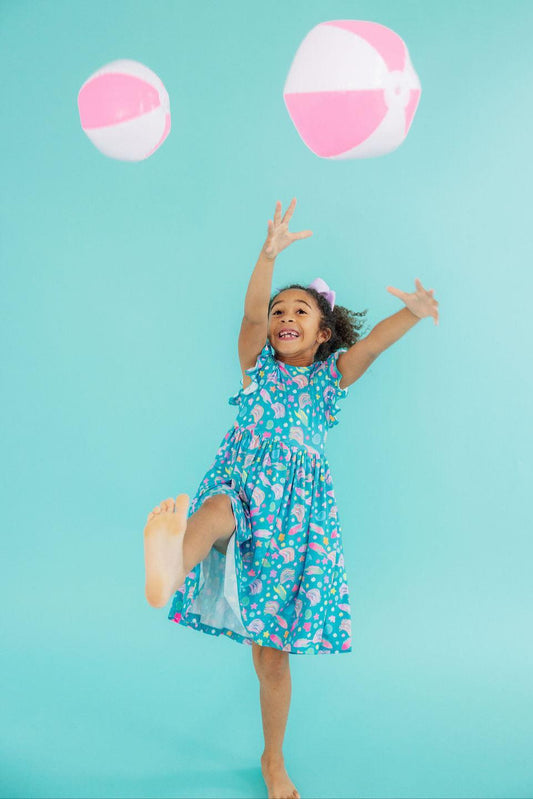 Betta Blooms Flutter Sleeve Twirl Dress