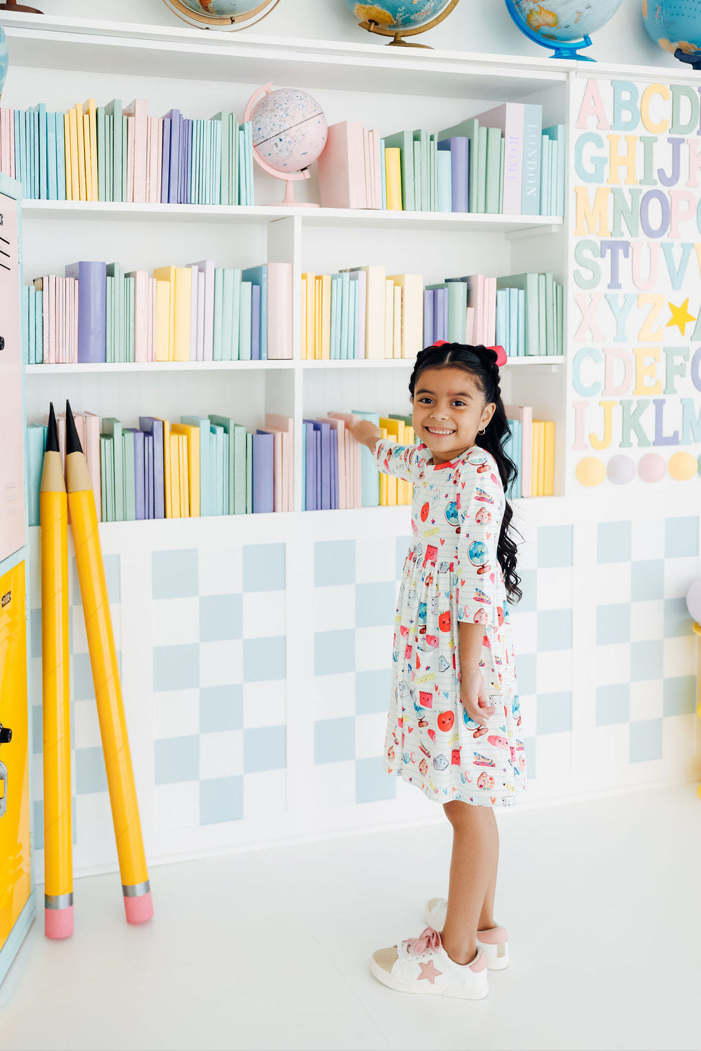 Smarty Pants 3/4 Sleeve Pocket Twirl Dress