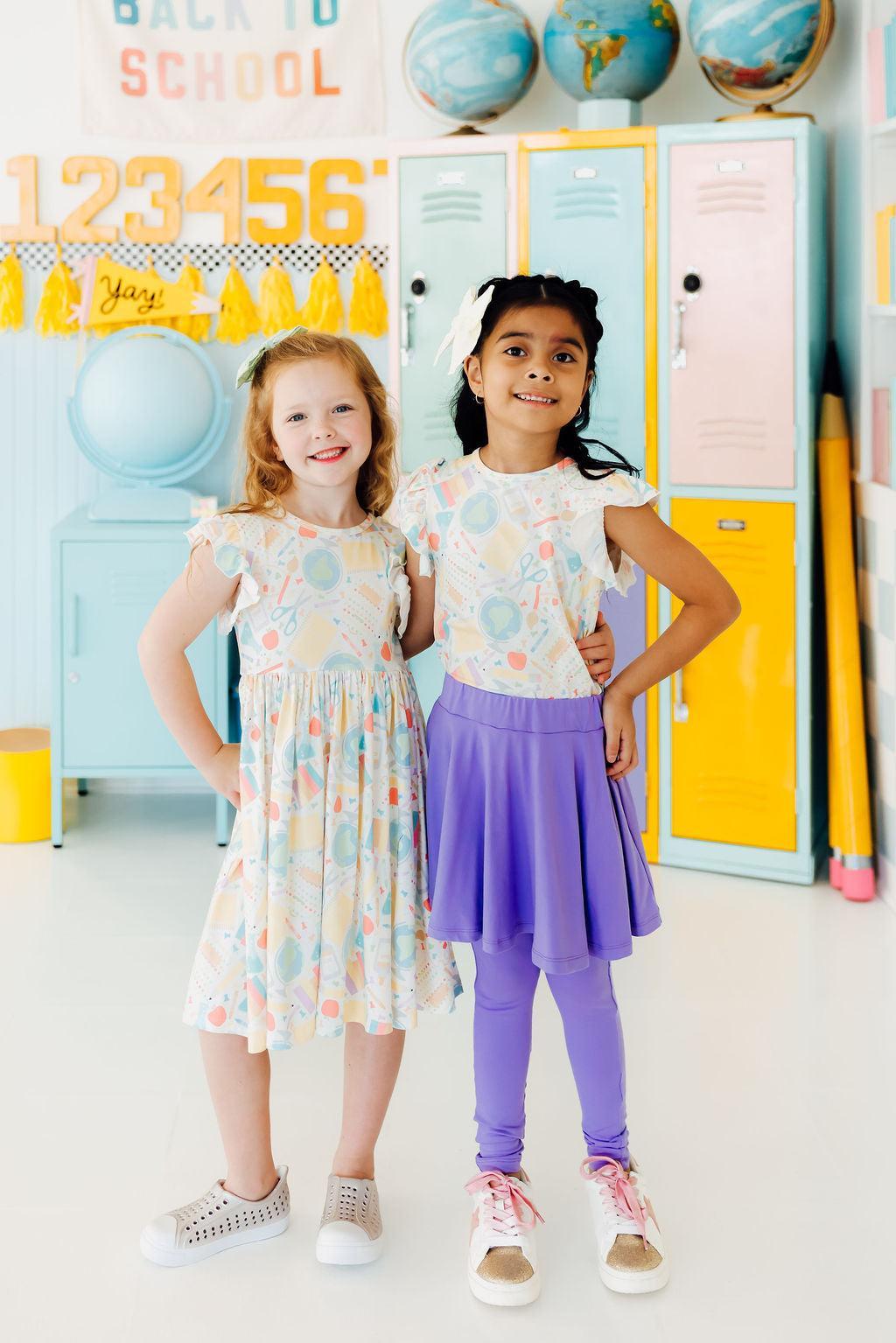 Campus Cutie Flutter Sleeve Twirl Dress