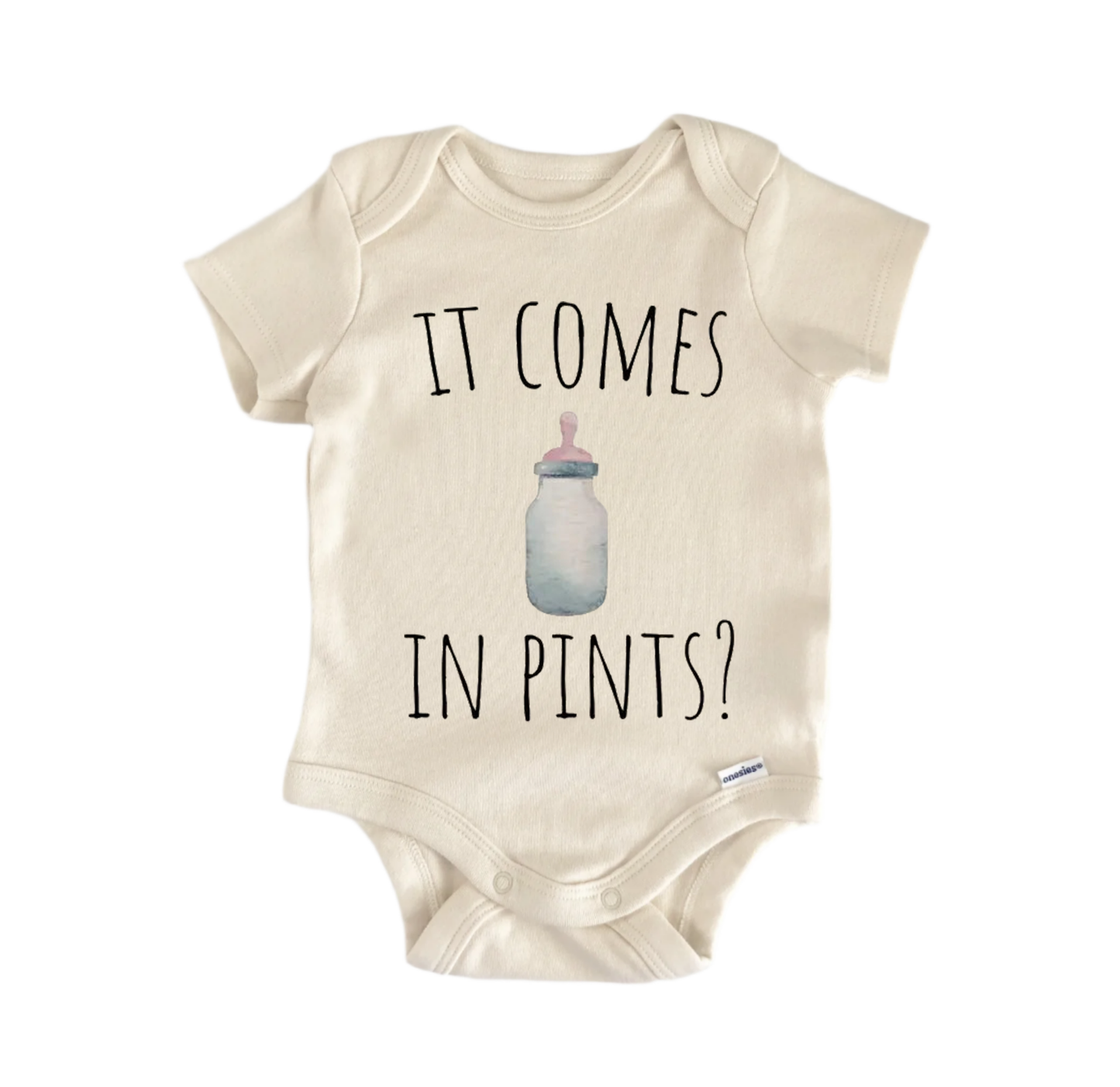 It comes in pints adventure newborn baby onesie front view