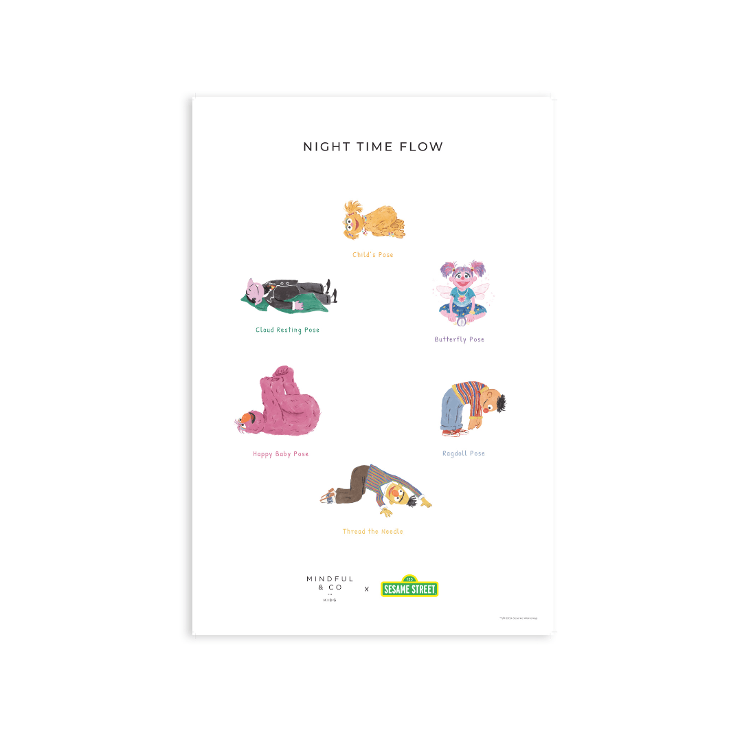 Double-Sided Sesame Street Yoga Poses Print