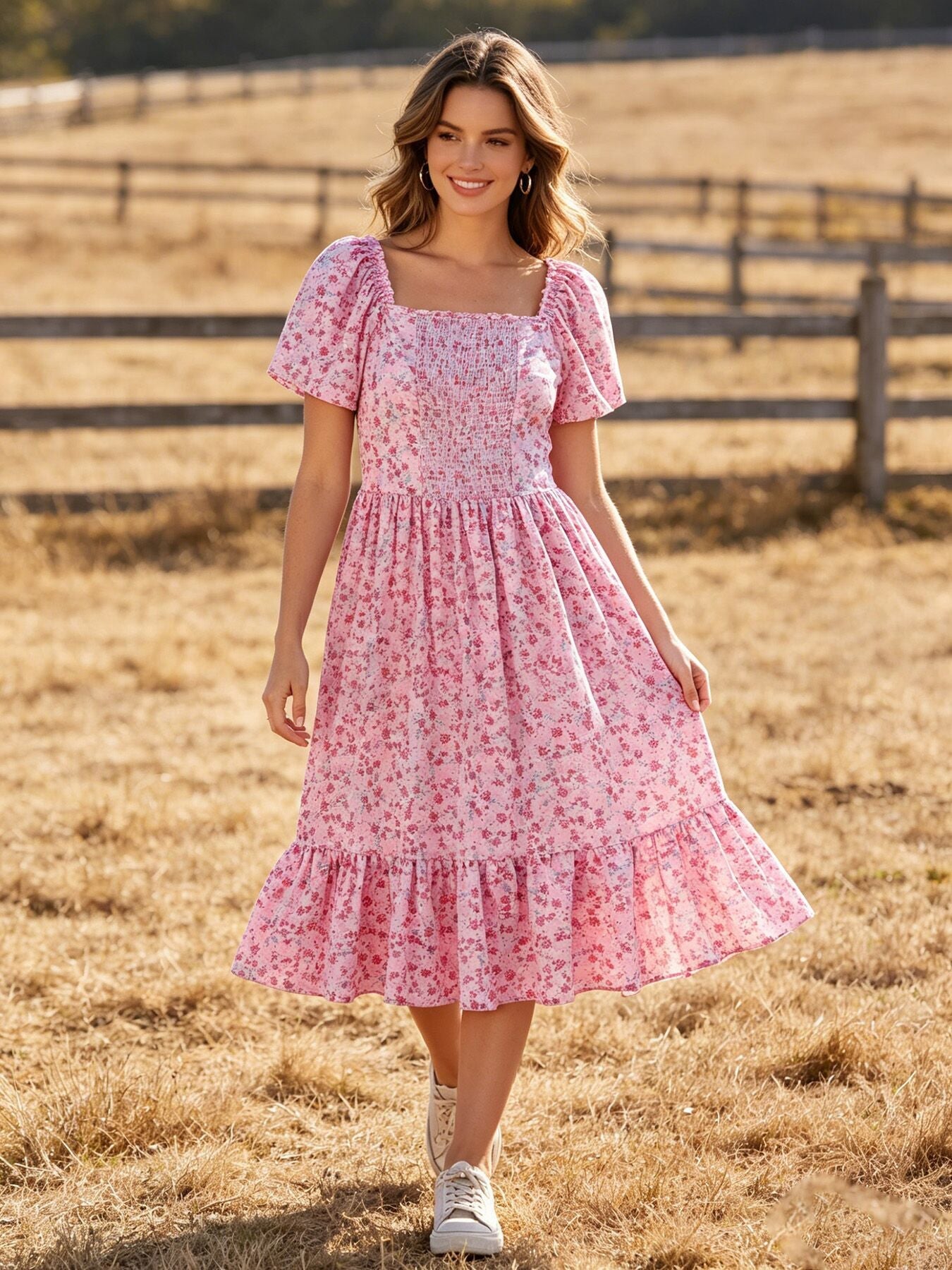 Mommy & Me Adult Dress – Spring Floral Print