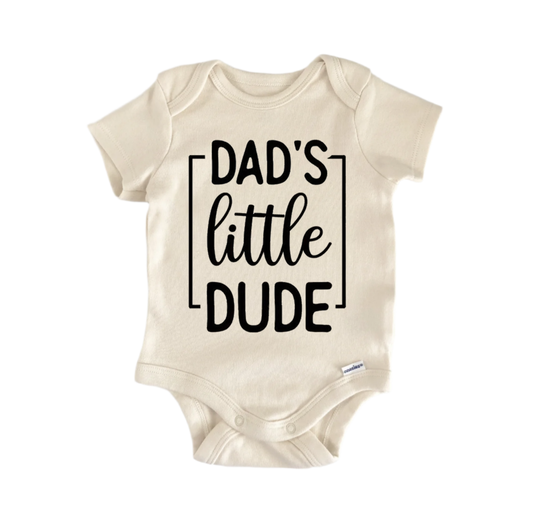 Dad's Dude newborn baby onesie front view