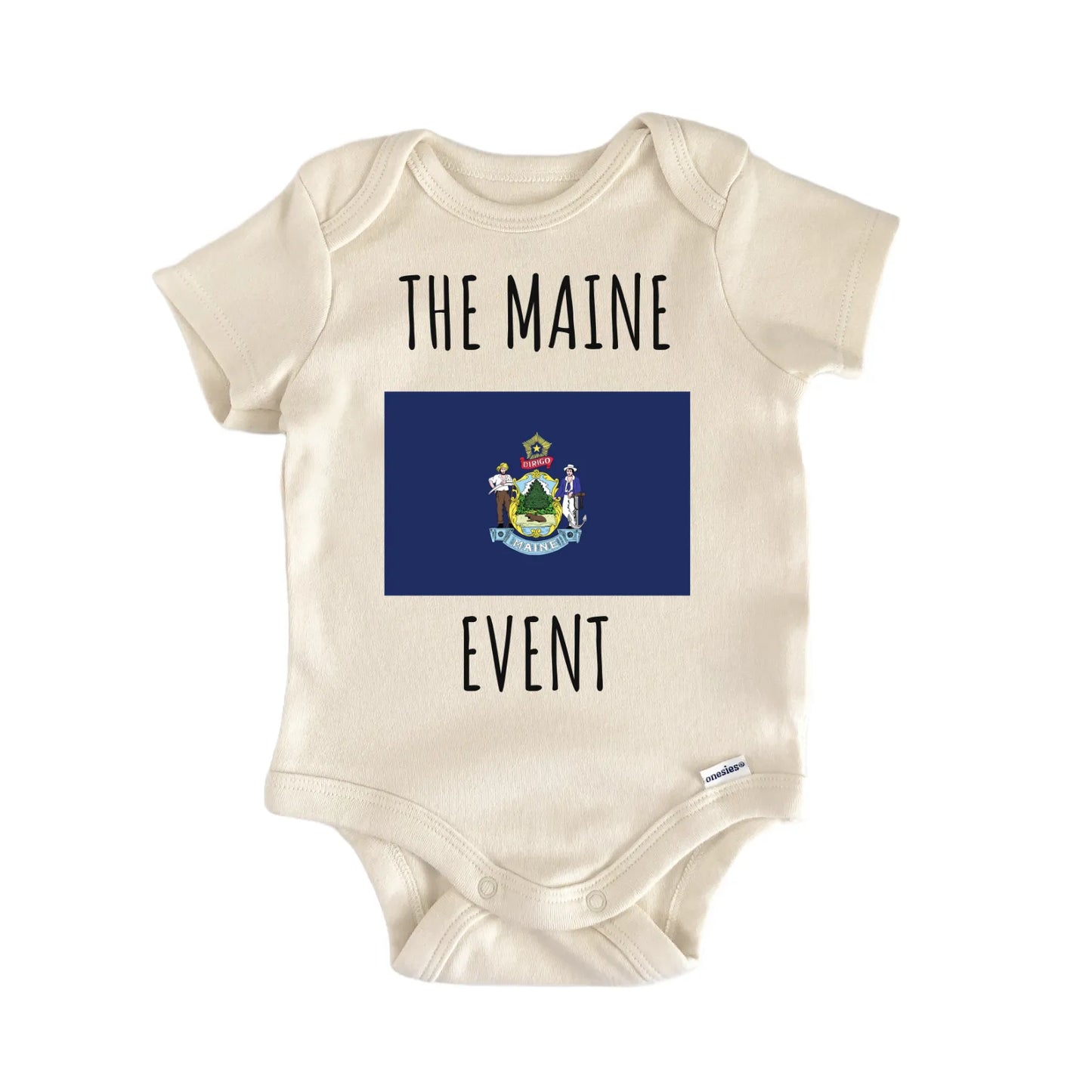 Maine State Flag Baby Gift Baby Bodysuit
