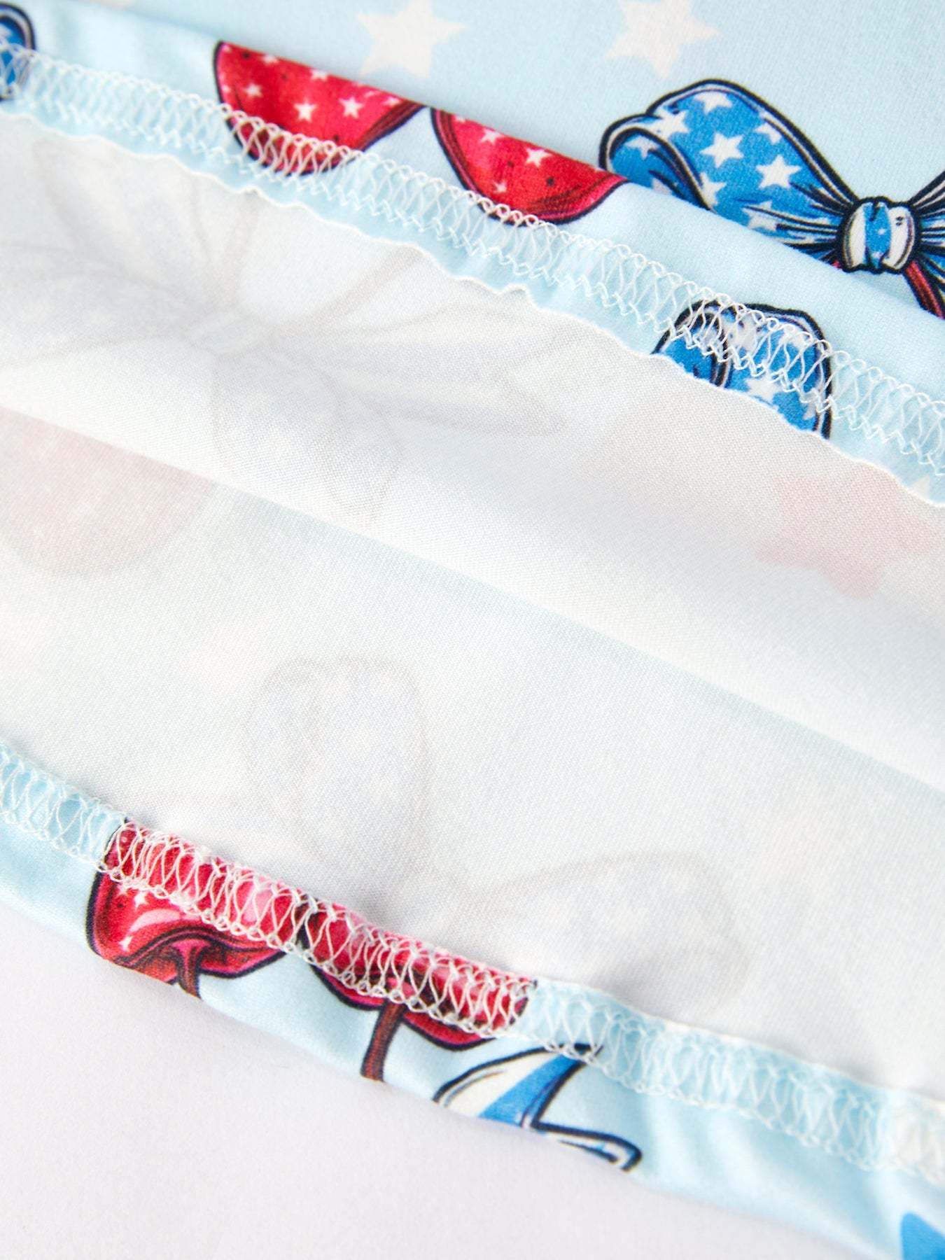 4th of july Bow Cherry Stars Print Girls Dress