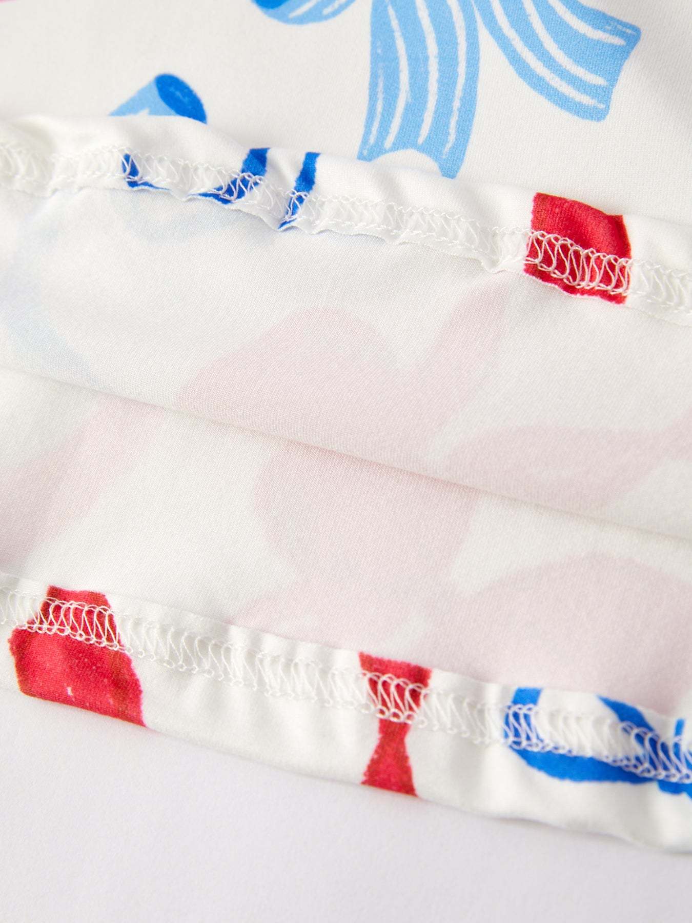 4th of july Color Bow Printed Short Sleeves Dress - fabric and material close-up
