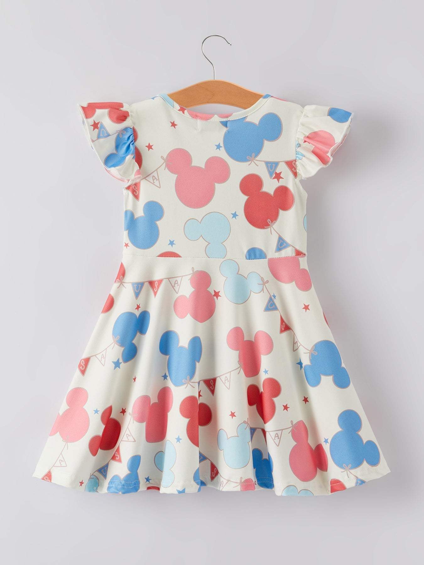 4th of july Cartoon Flag Print Girls Dress