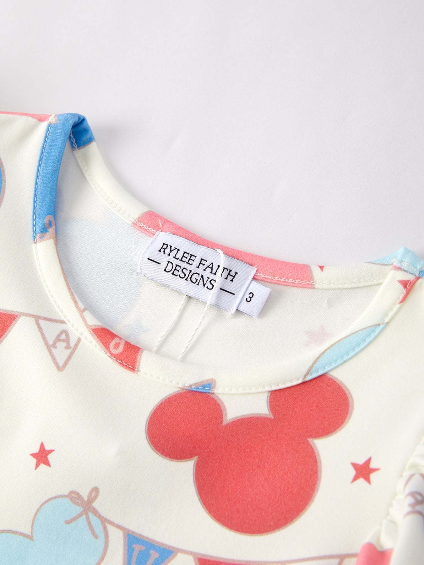 4th of july Cartoon Flag Print Girls Dress