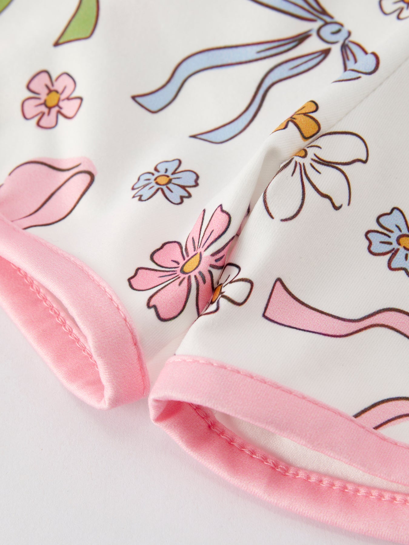 Girls Pink Bow Sleeveless Vest Top and Shorts Set